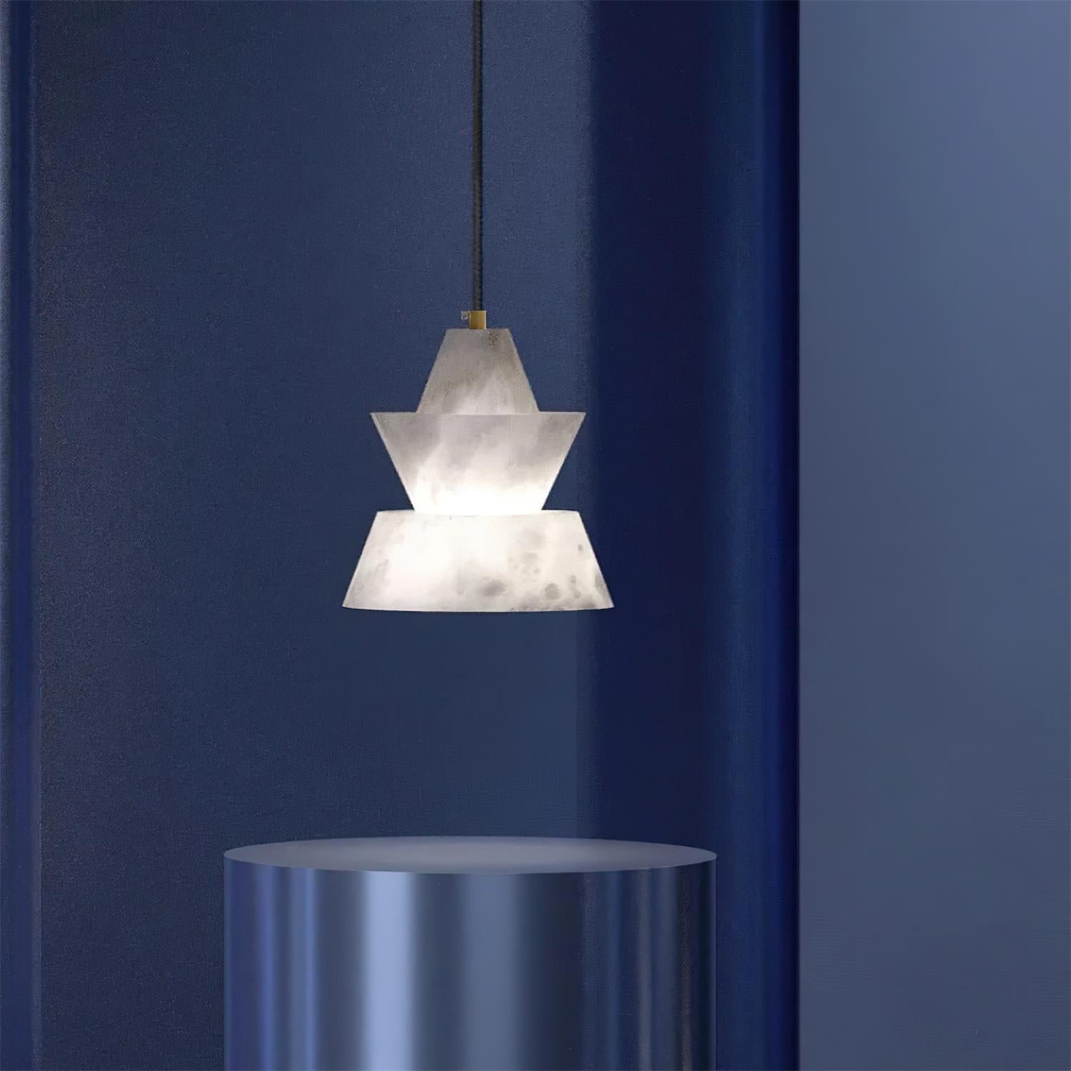 Ezion Layered White Alabaster Pendant Light - Neutralighting