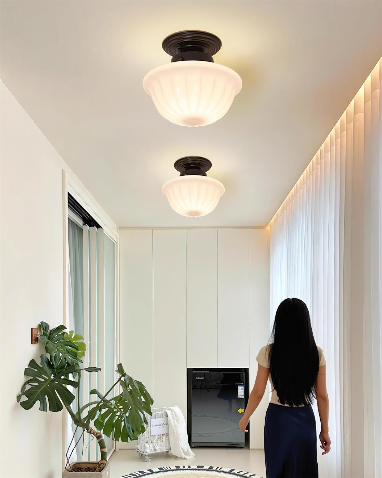 Evola Vintage Opal Glass Ceiling Light - Neutralighting