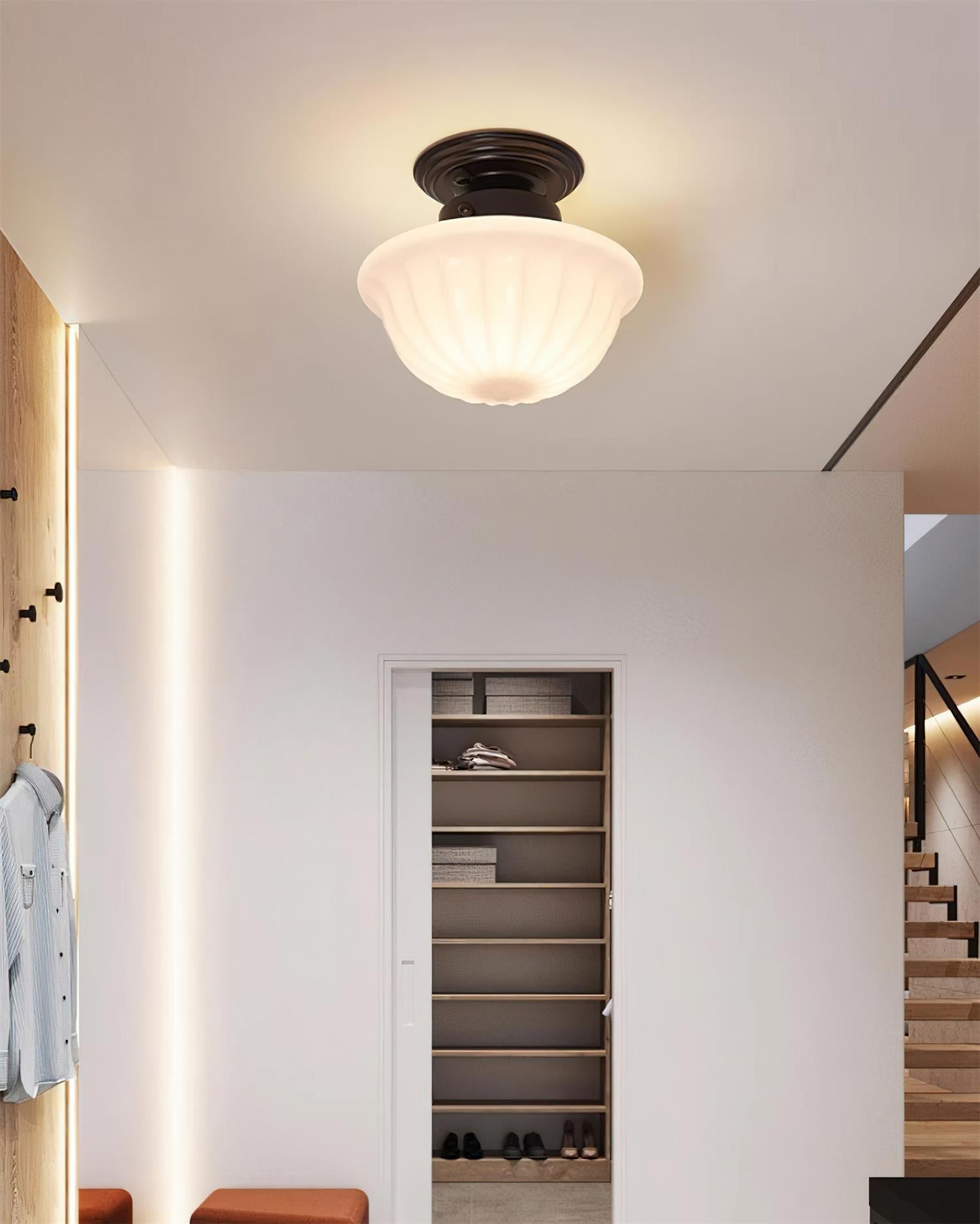 Evola Vintage Opal Glass Ceiling Light - Neutralighting