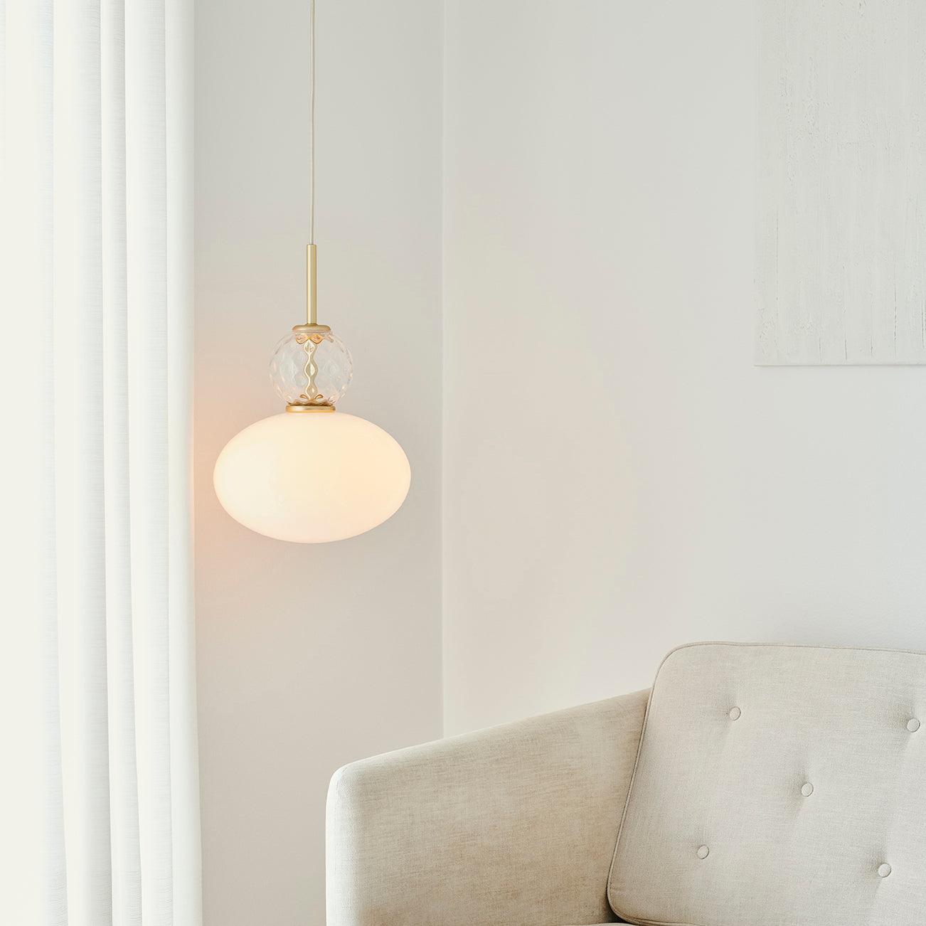 Orbelin Glass and Brass Pendant Lamp - Neutralighting