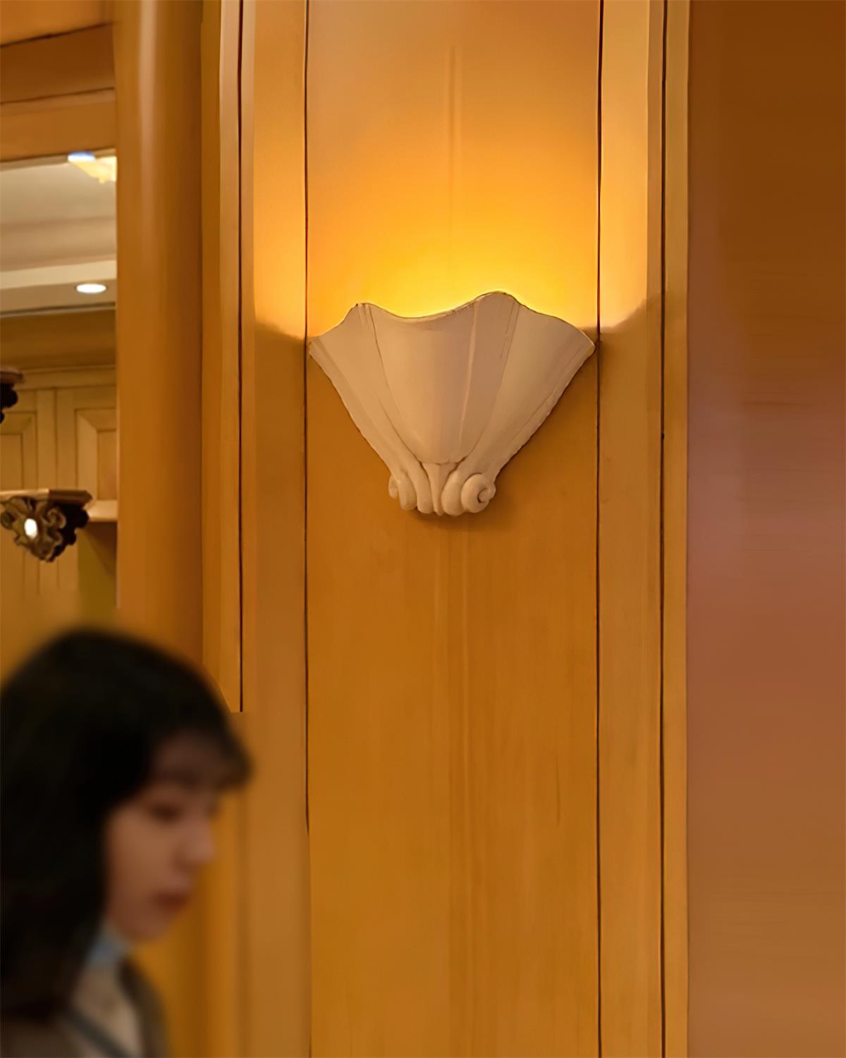 Ysola White Plaster Shell Wall Lamp - Neutralighting