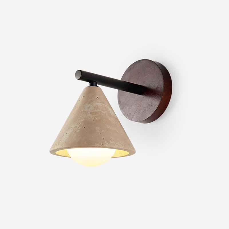 Riita Wall Lamp triangular cone-shaped travertine - Neutralighting