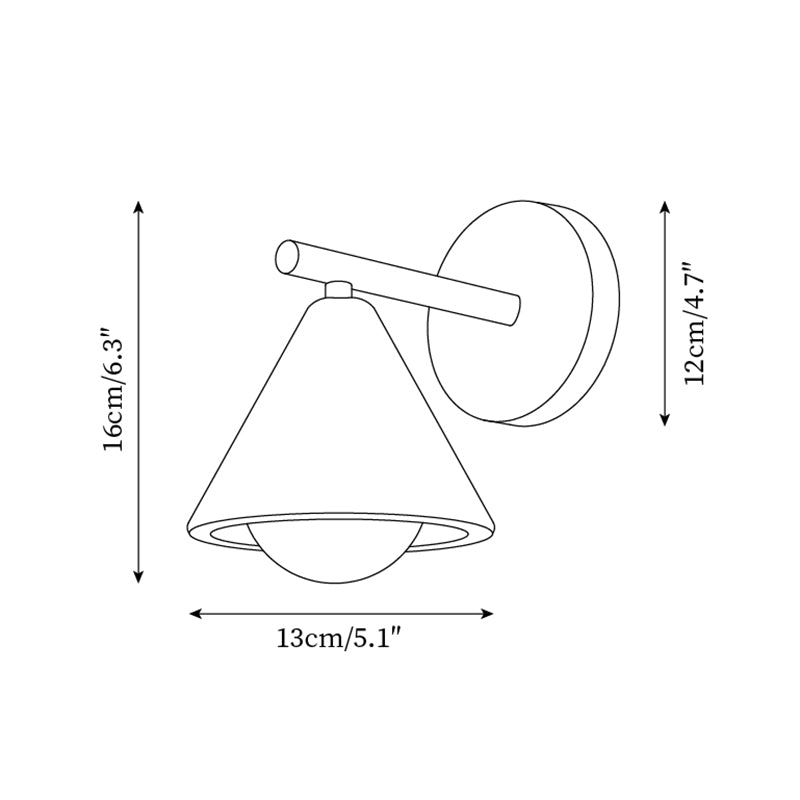 Riita Wall Lamp triangular cone-shaped travertine - Neutralighting
