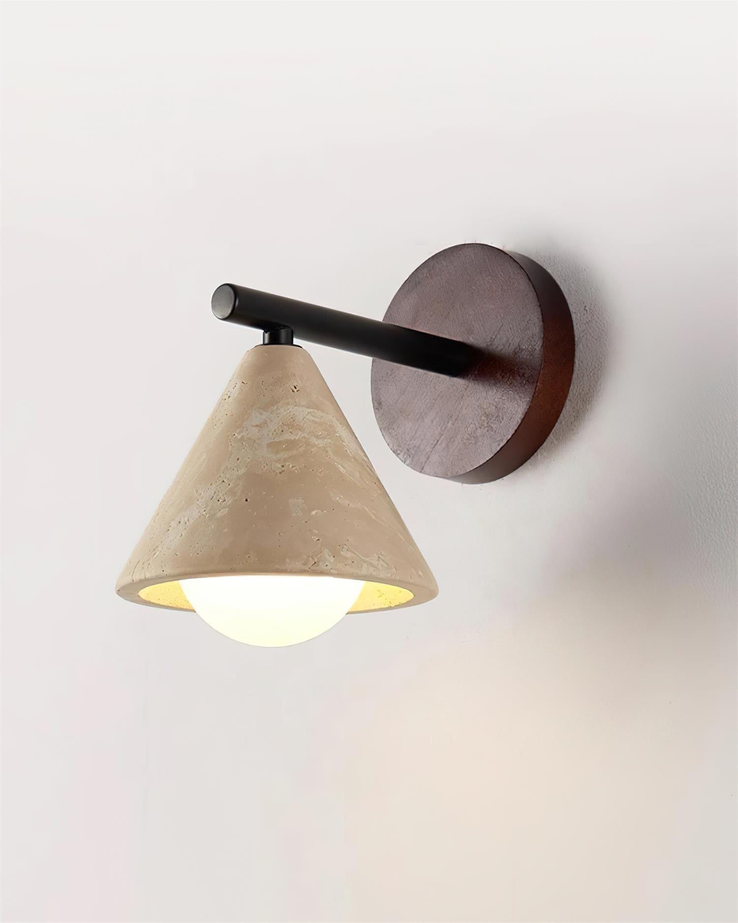Riita Wall Lamp triangular cone-shaped travertine - Neutralighting