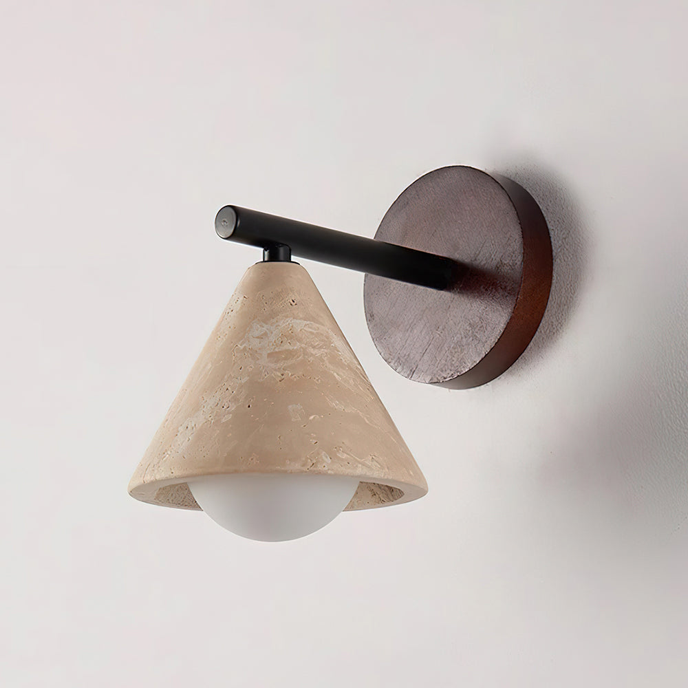 Riita Wall Lamp triangular cone-shaped travertine - Neutralighting
