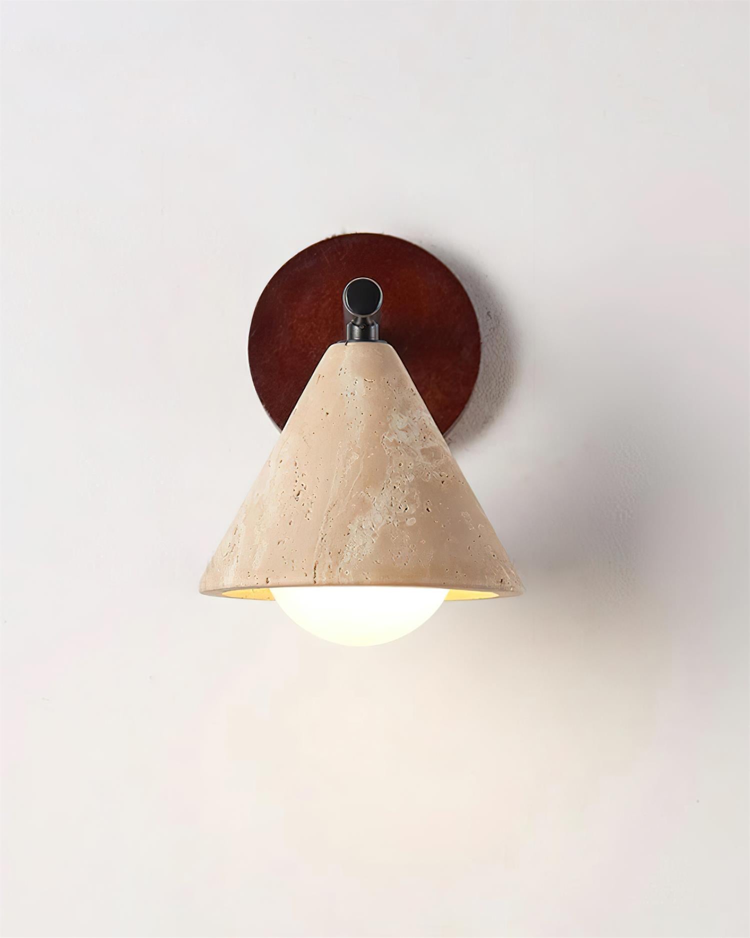 Riita Wall Lamp triangular cone-shaped travertine - Neutralighting