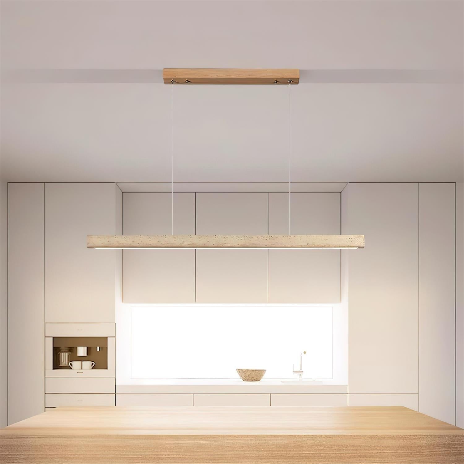 Delya Linear Travertine Pendant Lamp - Neutralighting