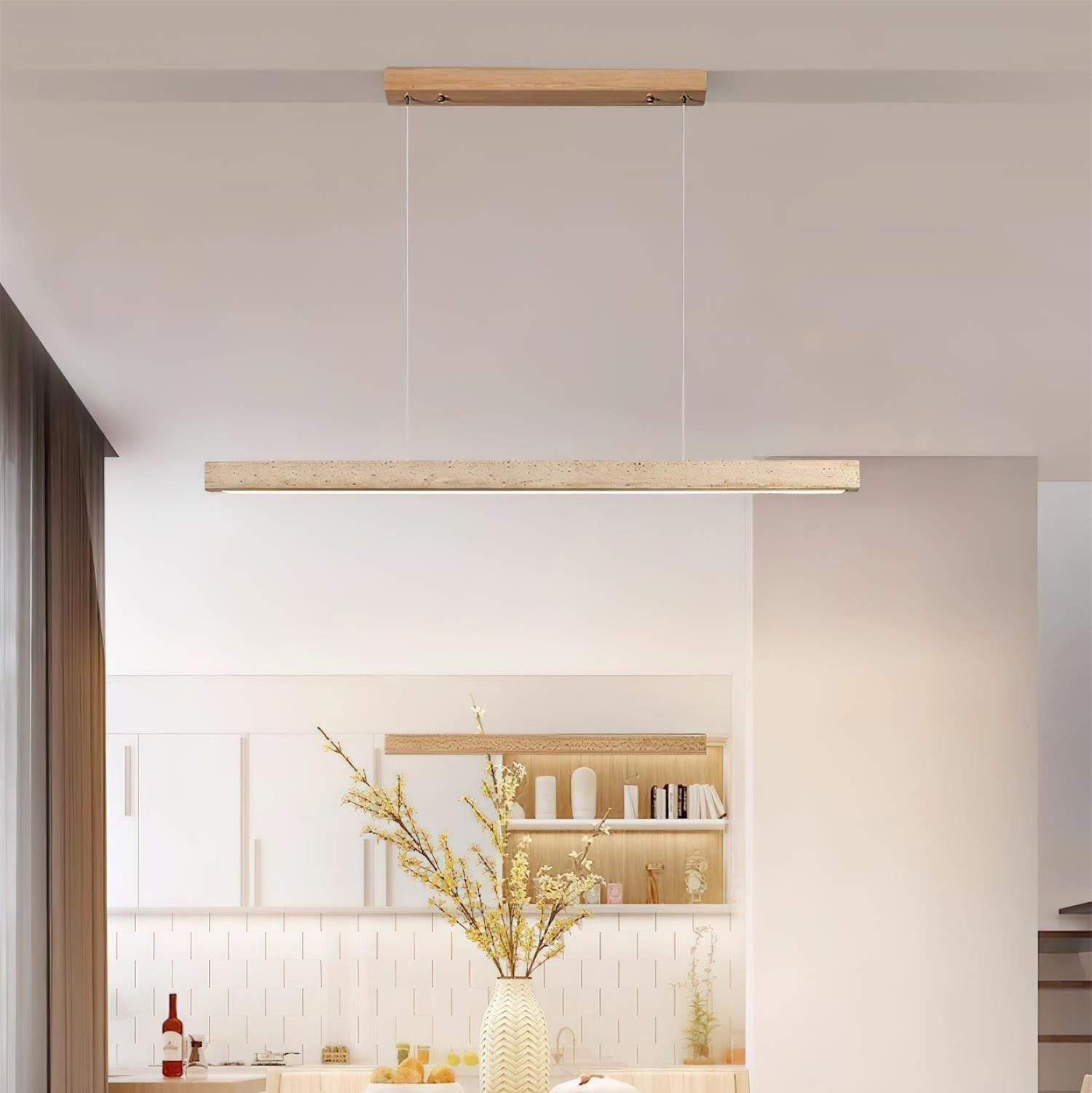 Delya Linear Travertine Pendant Lamp - Neutralighting
