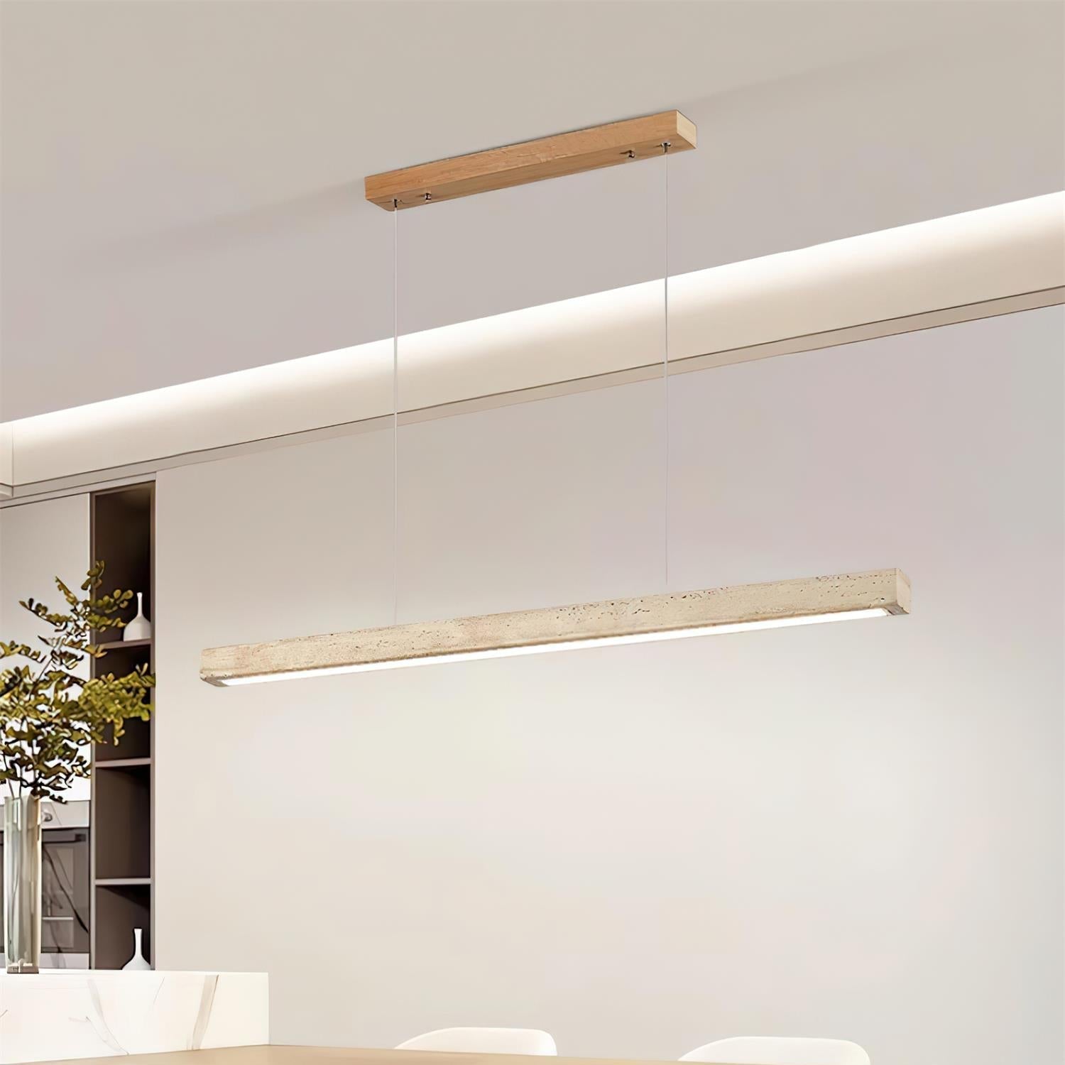 Delya Linear Travertine Pendant Lamp - Neutralighting