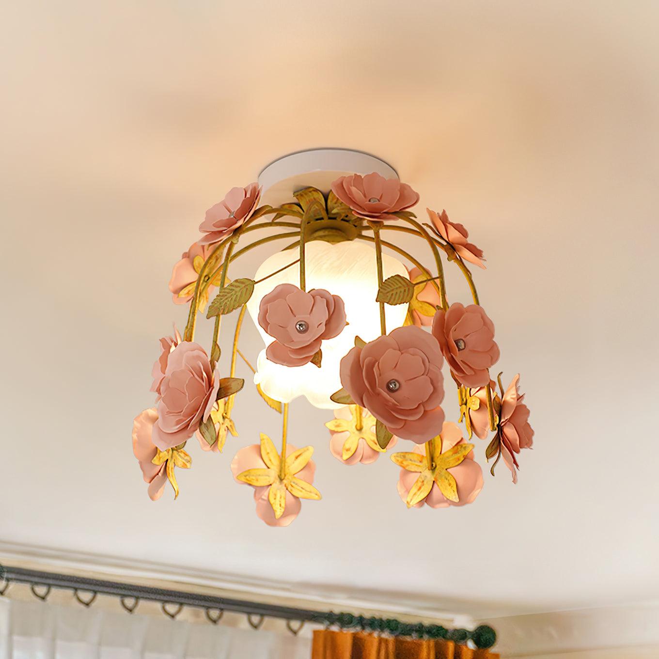 Ceiling Light Metal Canopy Floral Blossom Romantic Ambience - Neutralighting