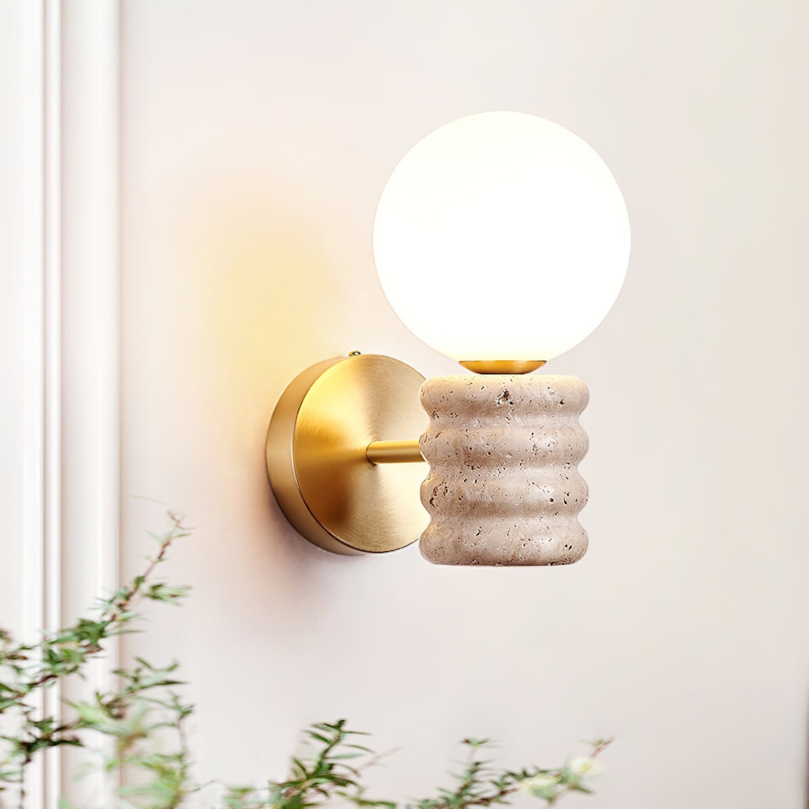 Zevelara Stacked Travertine Wall Light - Neutralighting