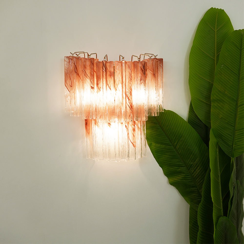 Aurora Wall Light Rose Glass Blades Romantic Watercolor - Neutralighting