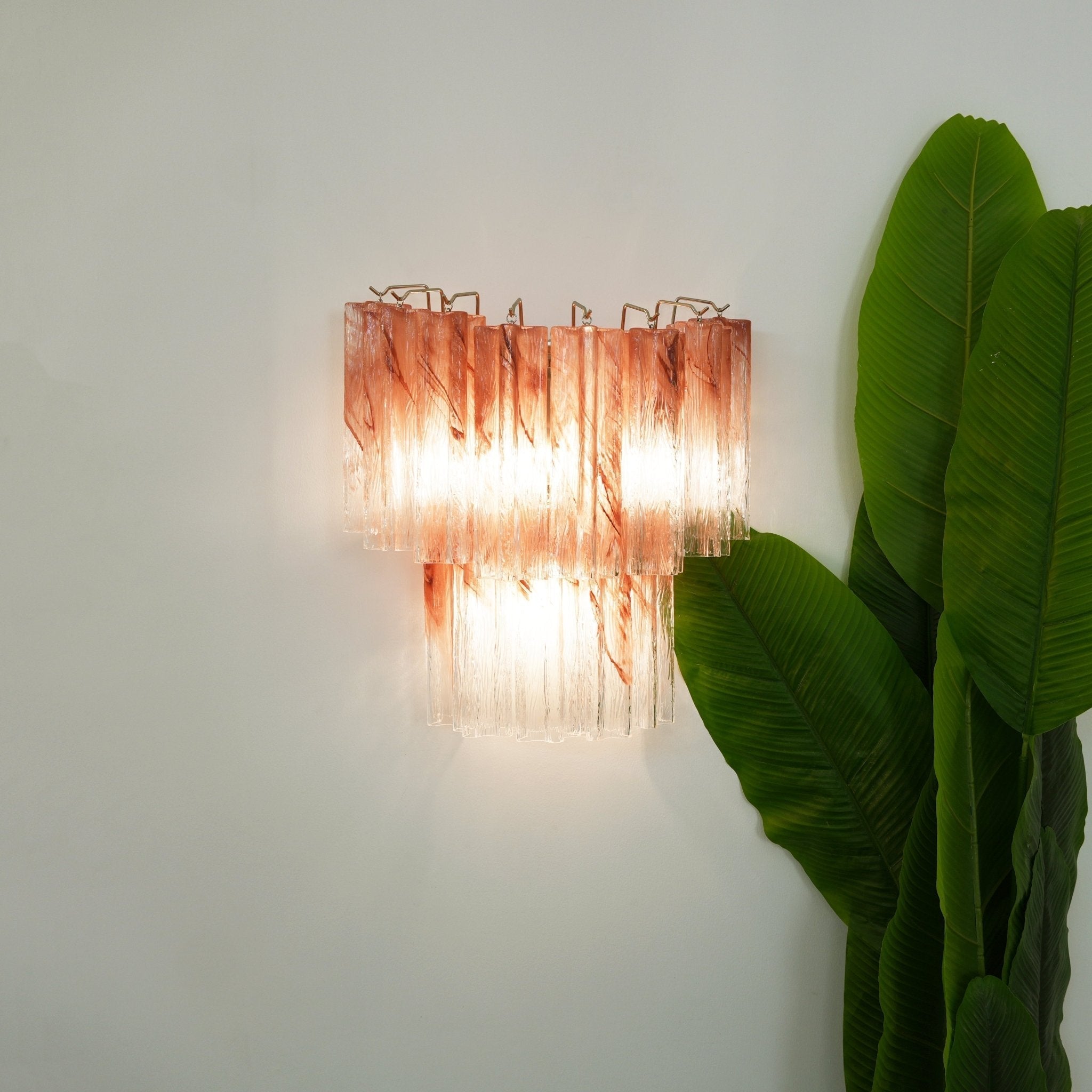 Aurora Wall Light Rose Glass Blades Romantic Watercolor - Neutralighting