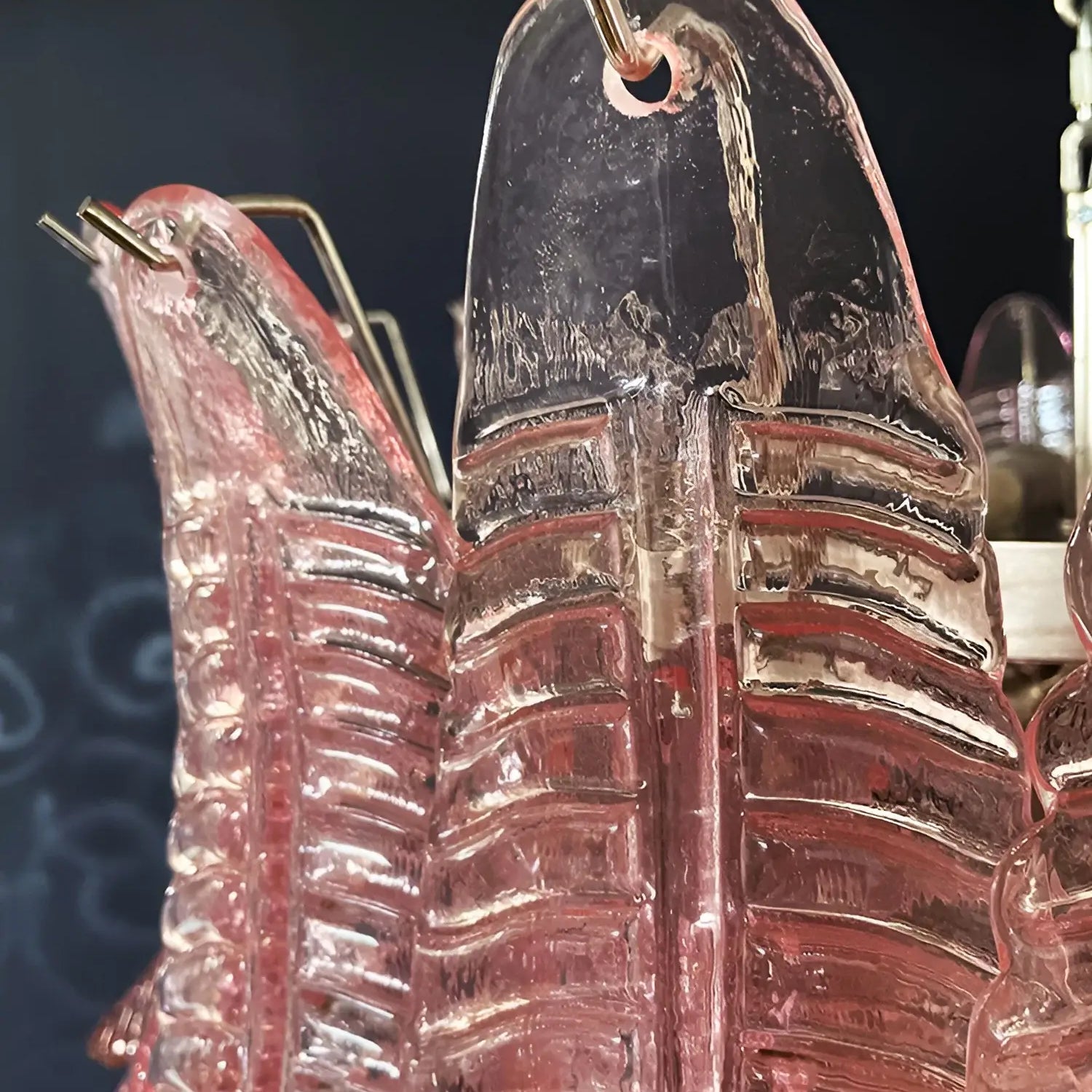 Aurora Chandelier Pink Murano Glass Leaves Cascading Romantic
