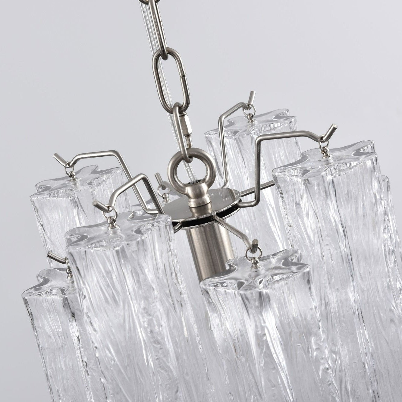 Aurora Chandelier Pink Gradient Murano Glass