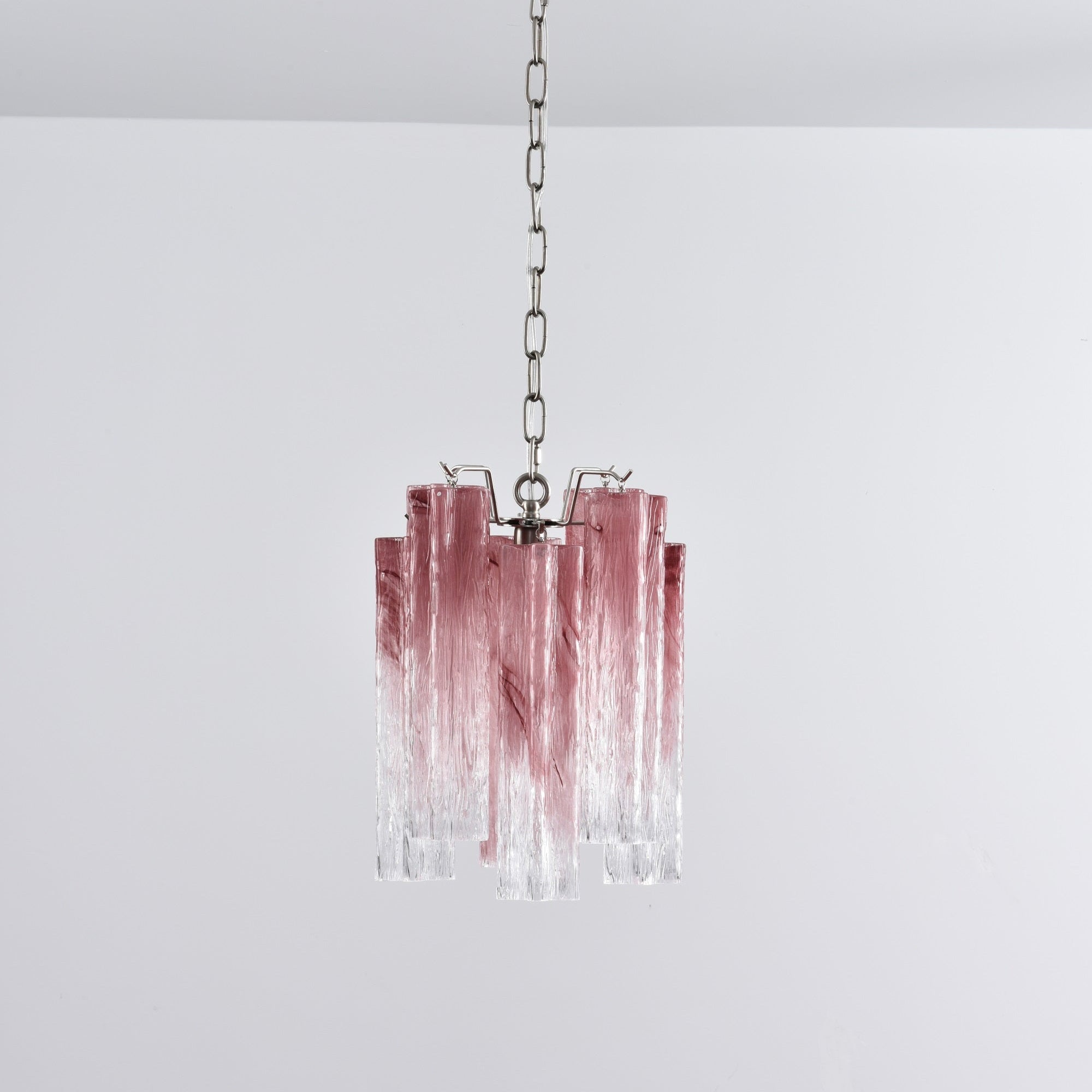 Aurora Chandelier Pink Gradient Murano Glass