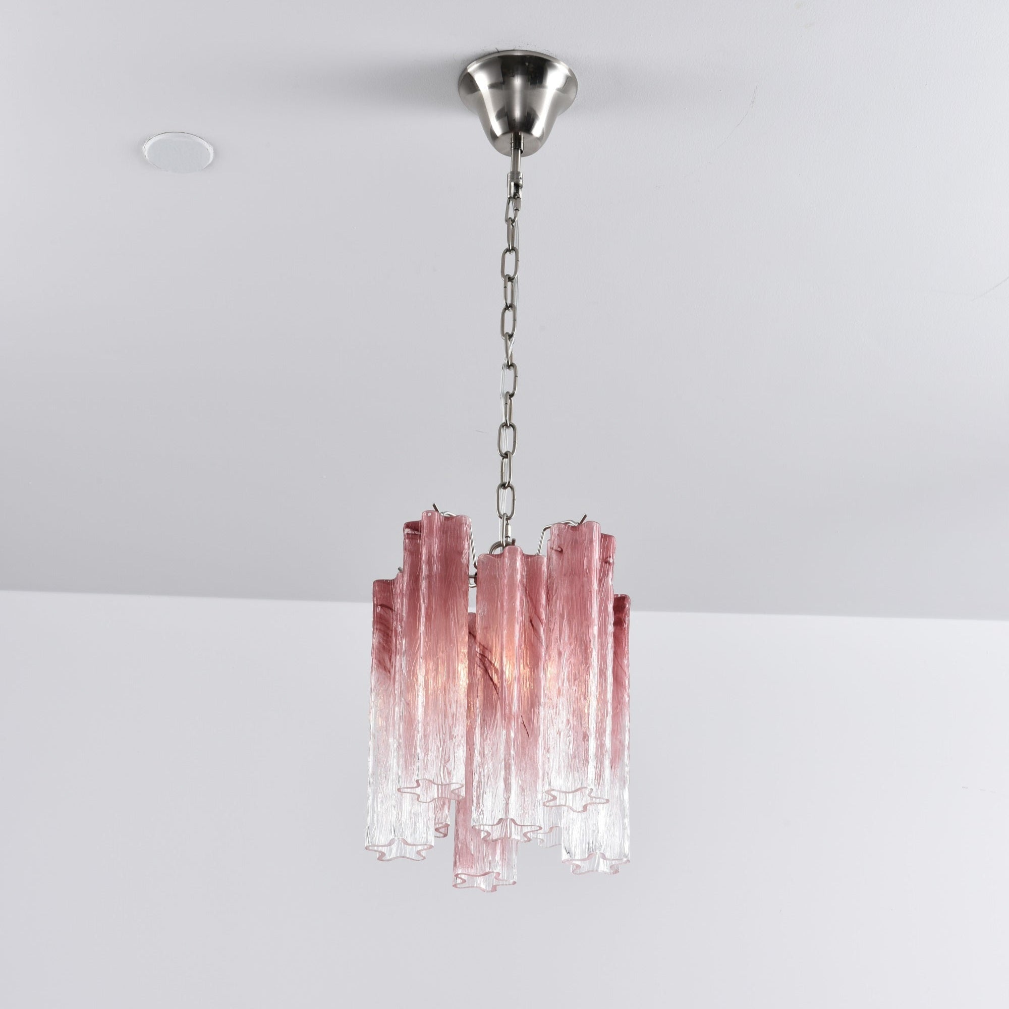 Aurora Chandelier Pink Gradient Murano Glass