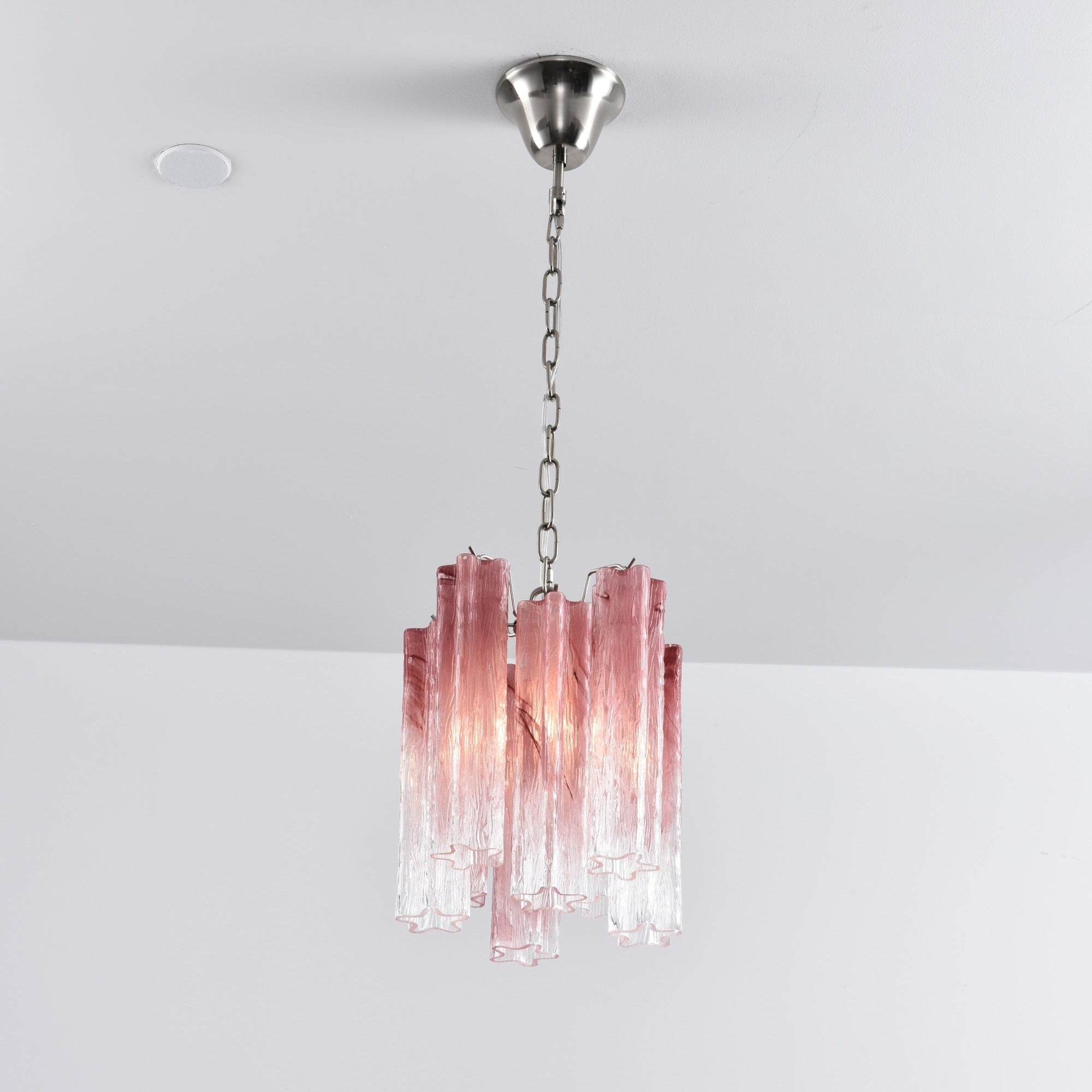 Aurora Chandelier Pink Gradient Murano Glass