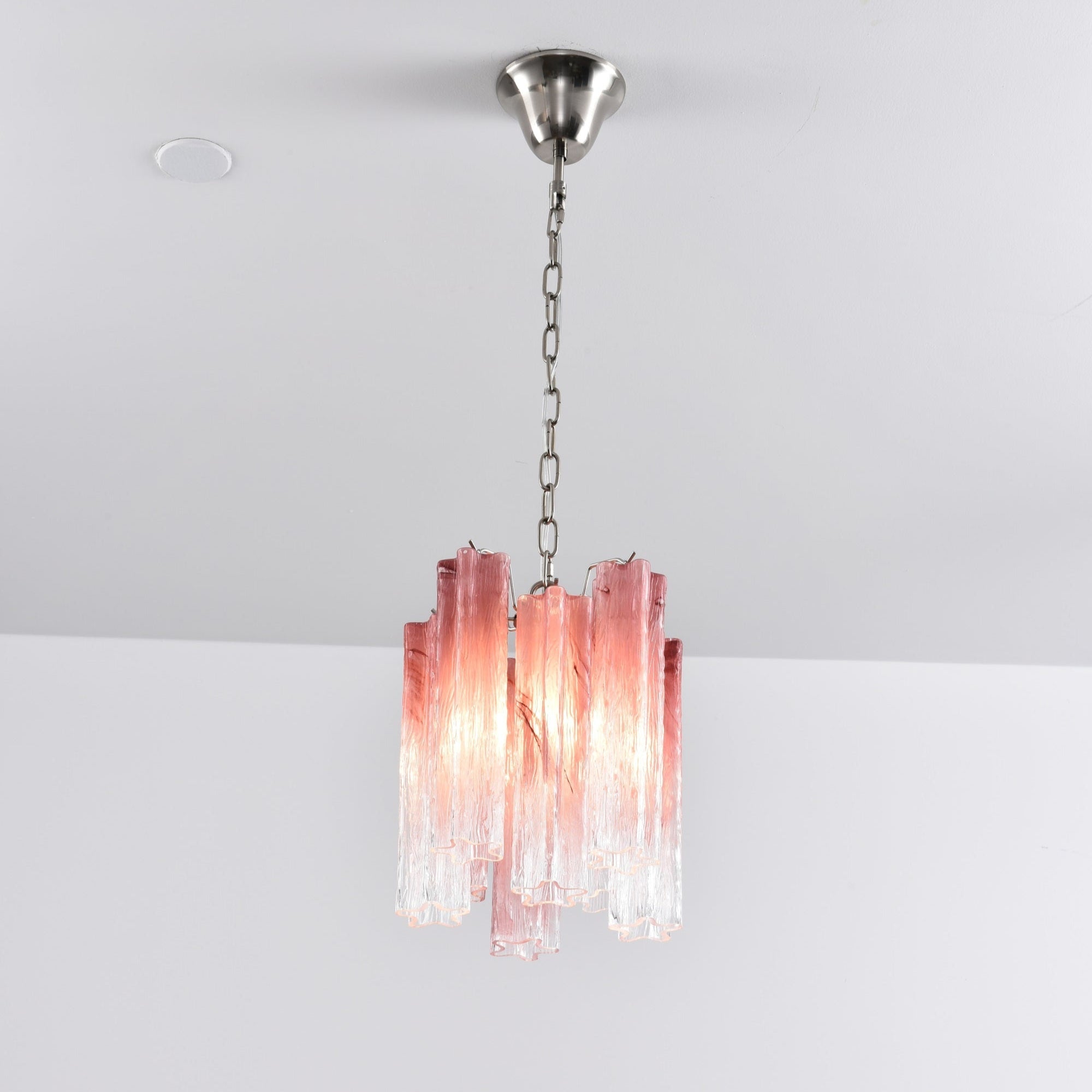 Aurora Chandelier Pink Gradient Murano Glass