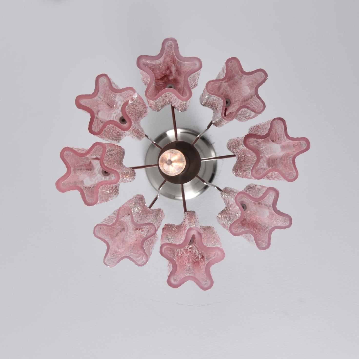 Aurora Chandelier Pink Gradient Murano Glass