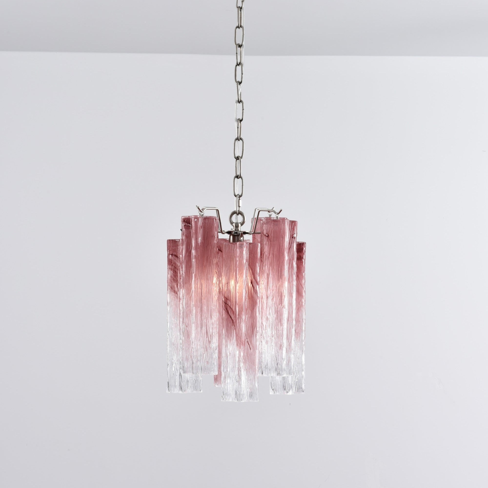 Aurora Chandelier Pink Gradient Murano Glass