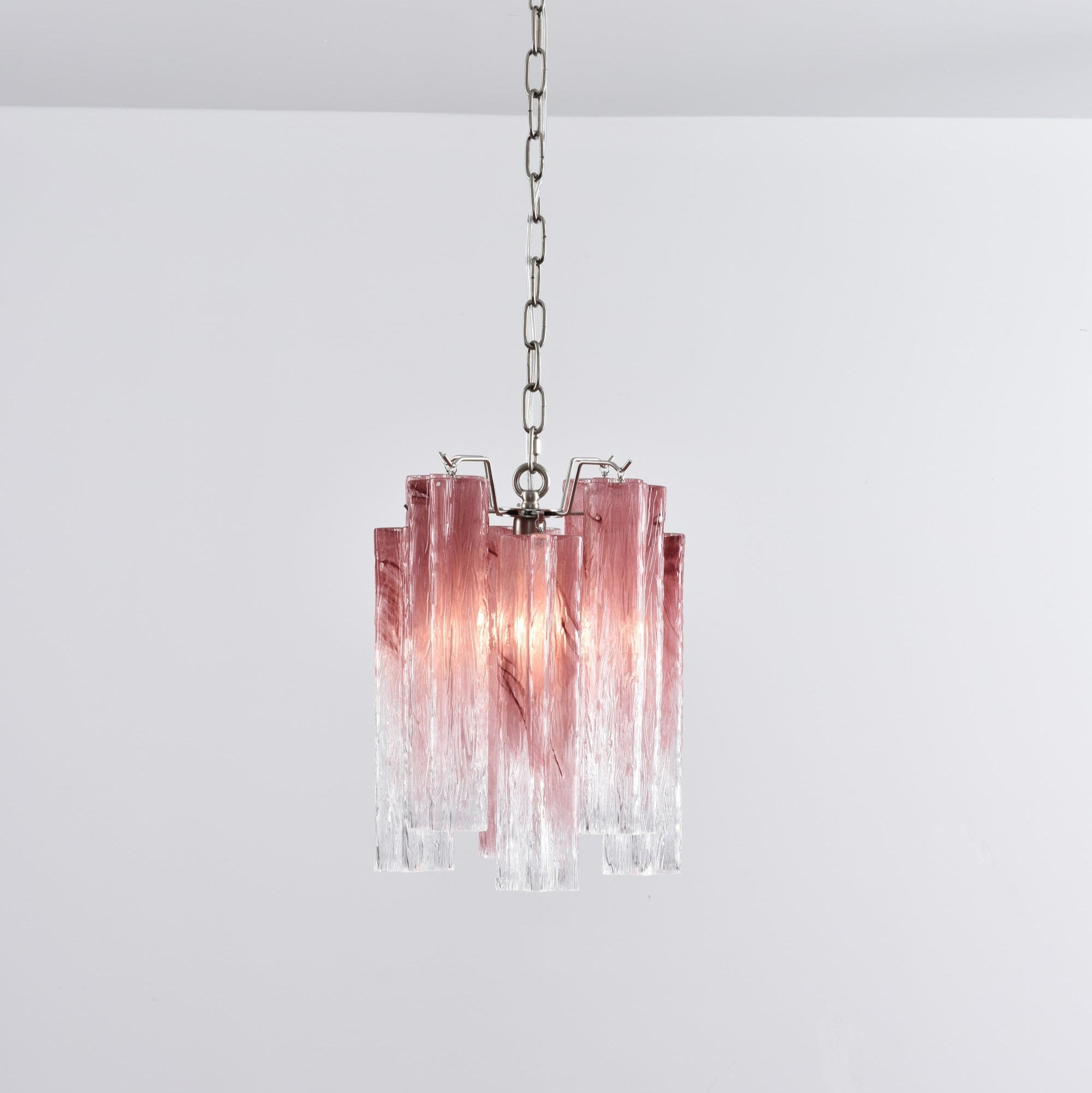 Aurora Chandelier Pink Gradient Murano Glass