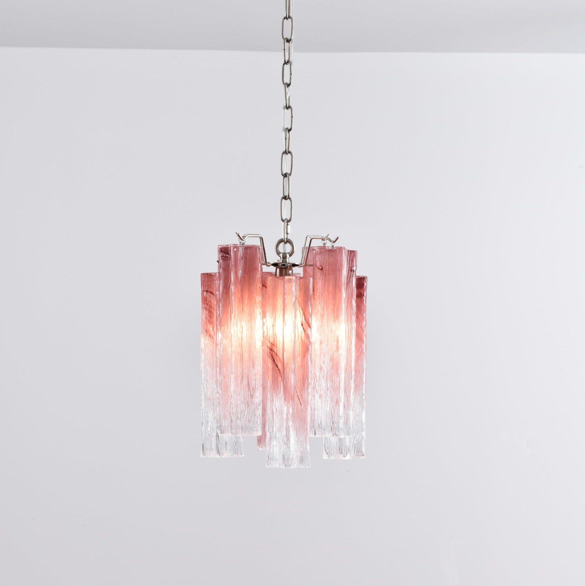 Aurora Chandelier Pink Gradient Murano Glass