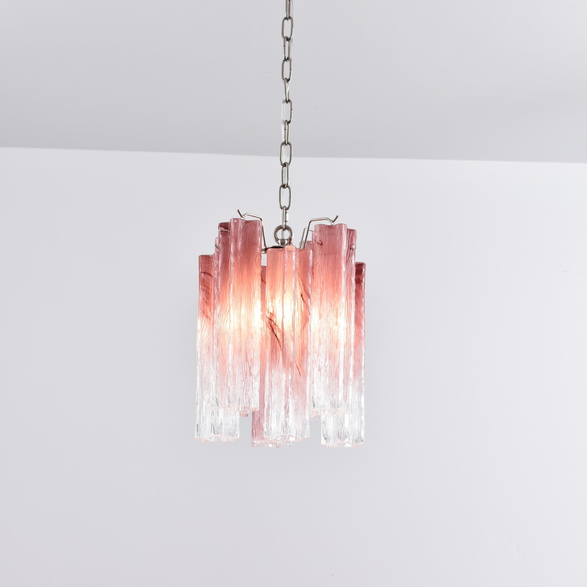 Aurora Chandelier Pink Gradient Murano Glass