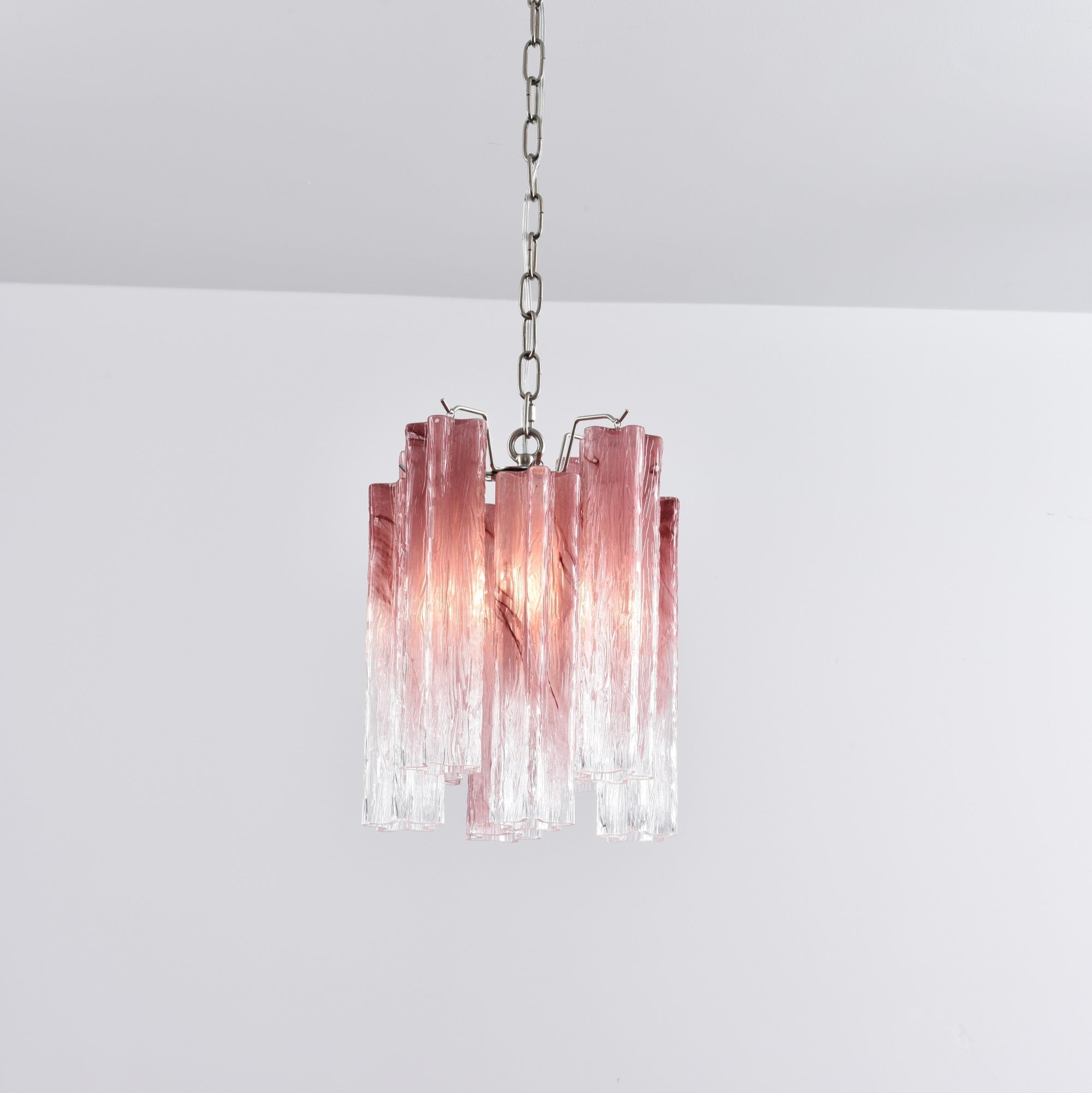 Aurora Chandelier Pink Gradient Murano Glass