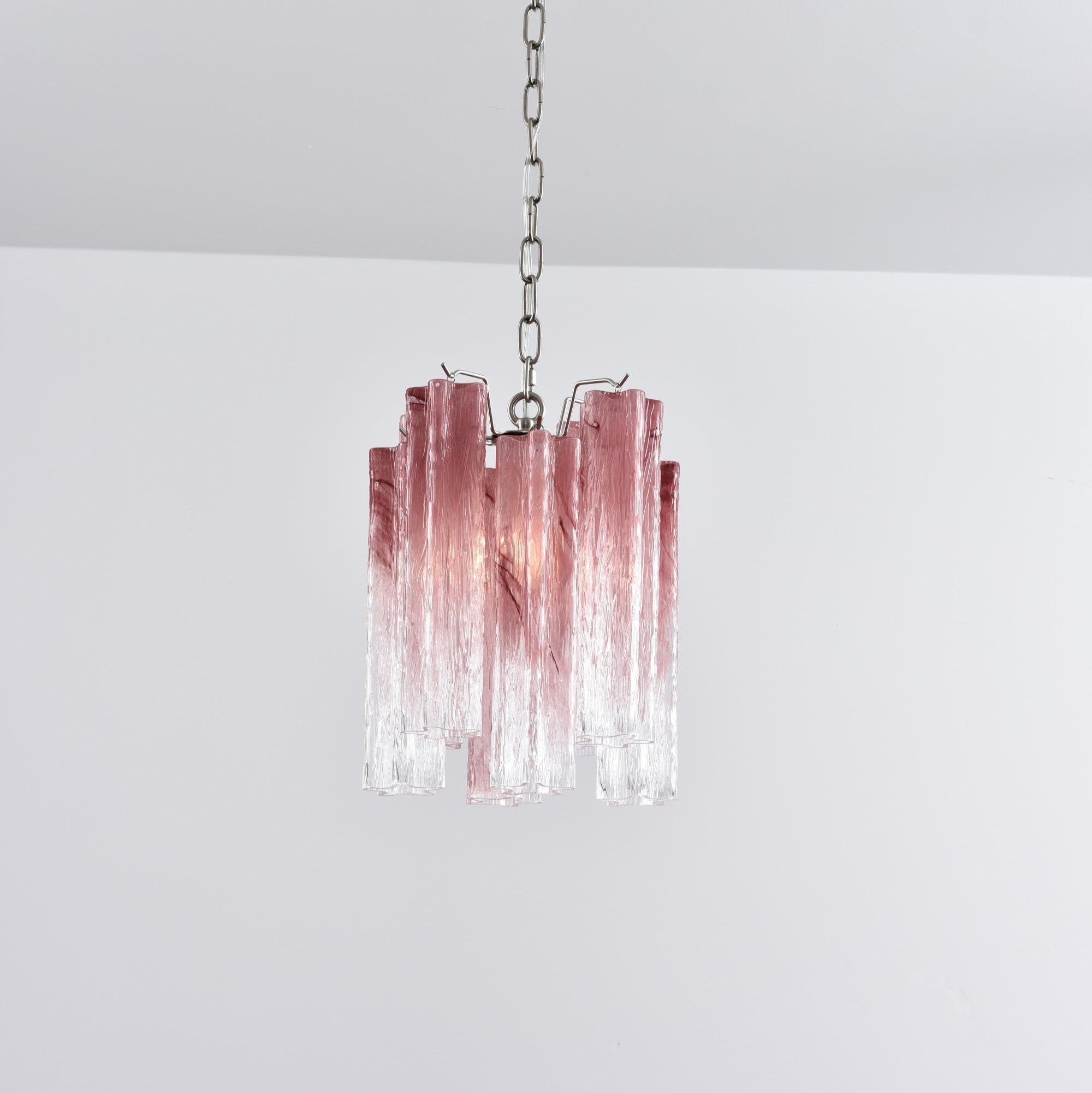 Aurora Chandelier Pink Gradient Murano Glass