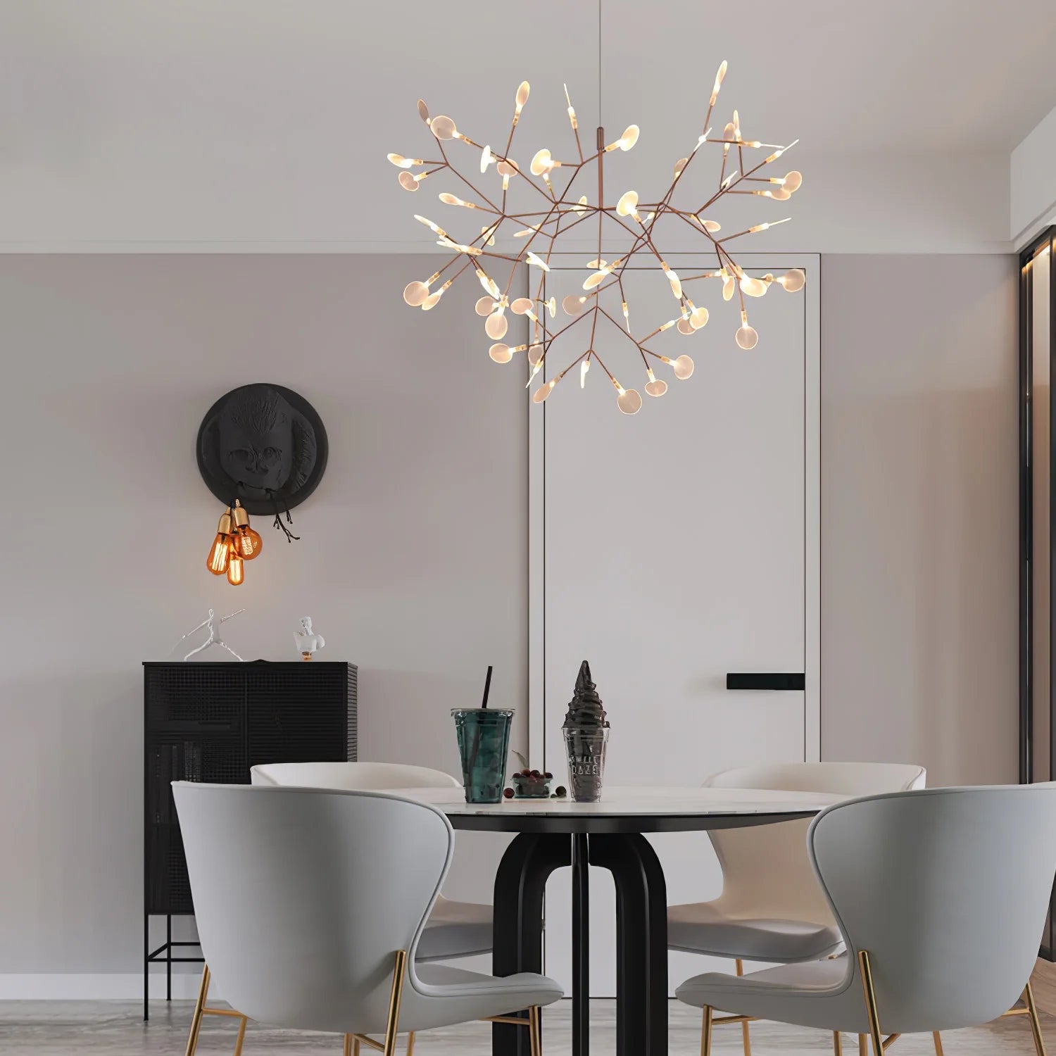 Lior Unique Sputnik Art Deco Firefly Chandelier. Living Room/ Bedroom - Neutralighting