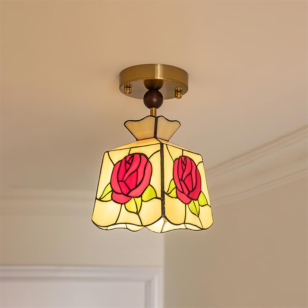 Joviel Tiffany Rose Ceiling Light - Neutralighting