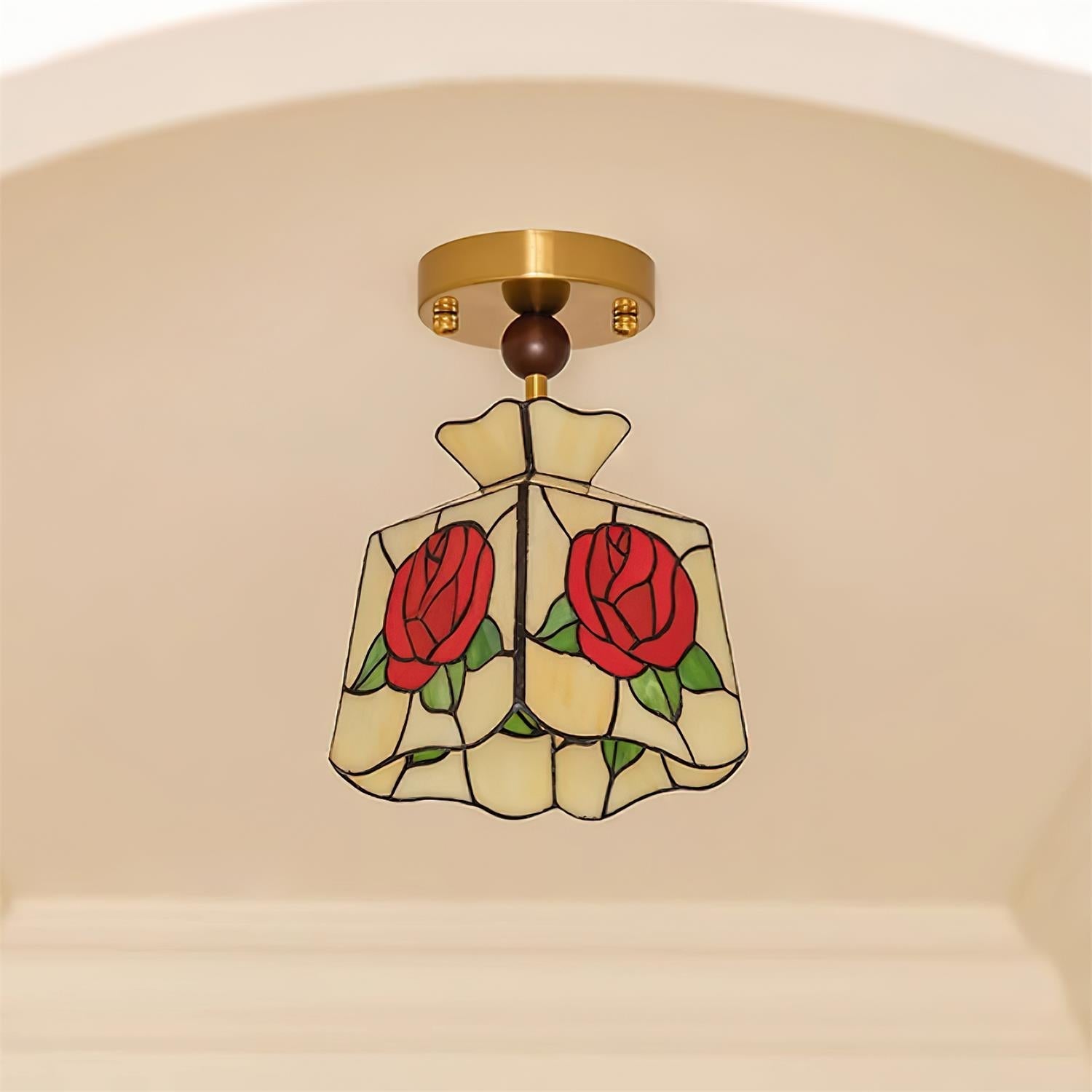 Joviel Tiffany Rose Ceiling Light - Neutralighting