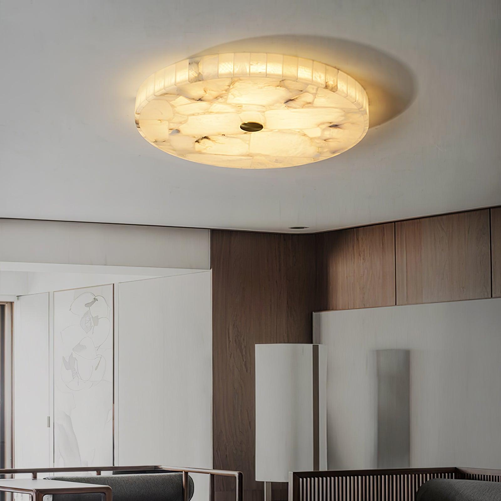 Delya Round Alabaster Ceiling Lamp - Neutralighting