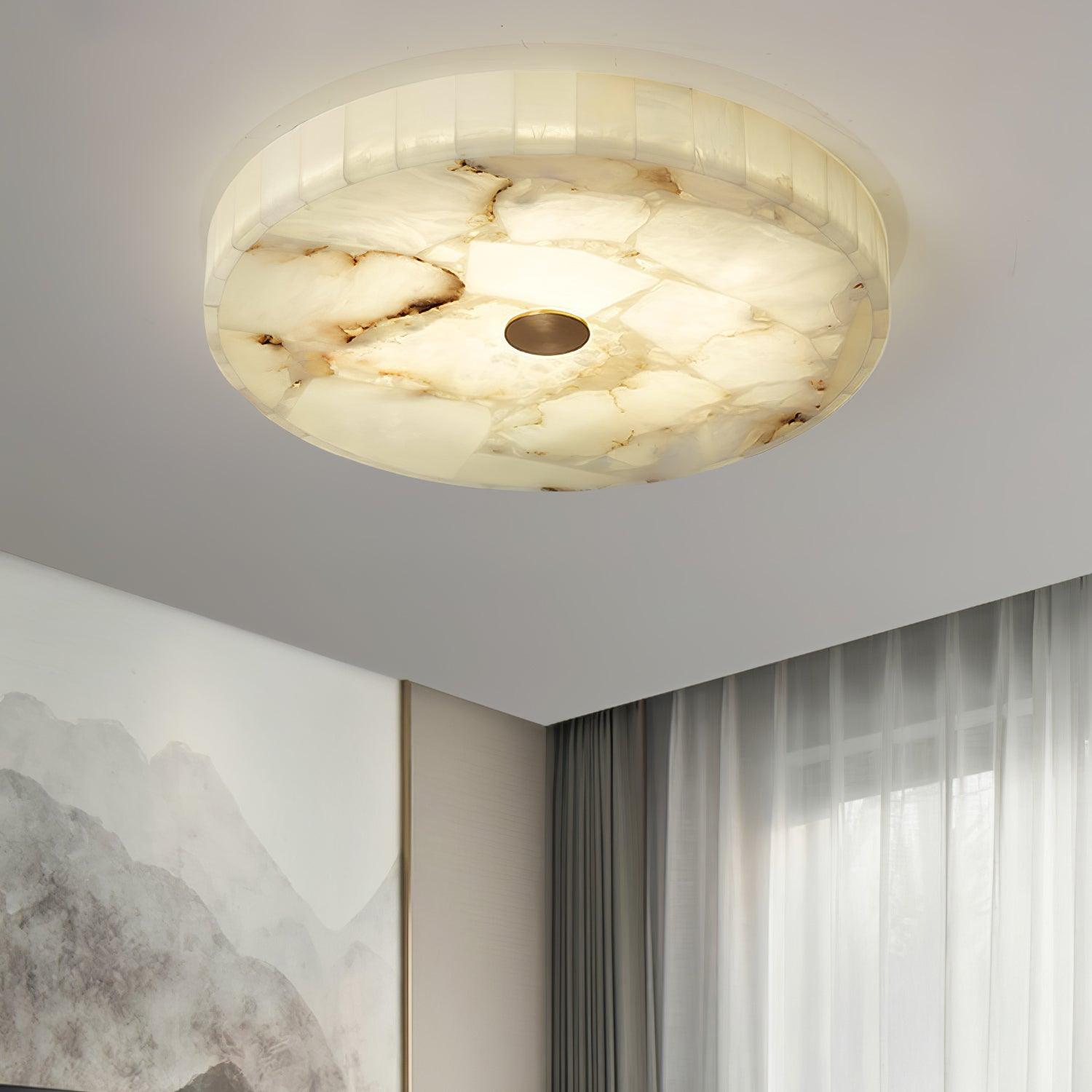Delya Round Alabaster Ceiling Lamp - Neutralighting