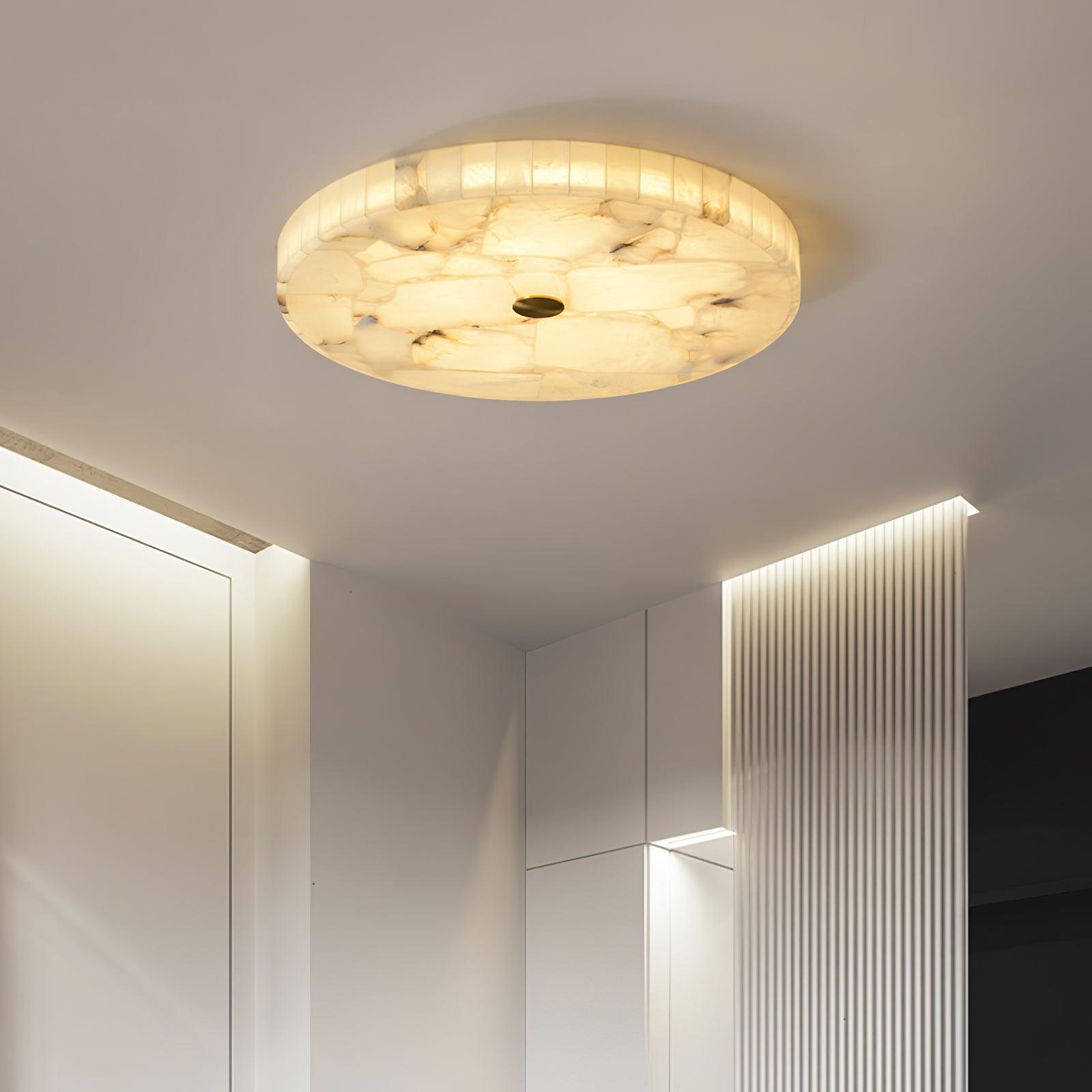 Delya Round Alabaster Ceiling Lamp - Neutralighting