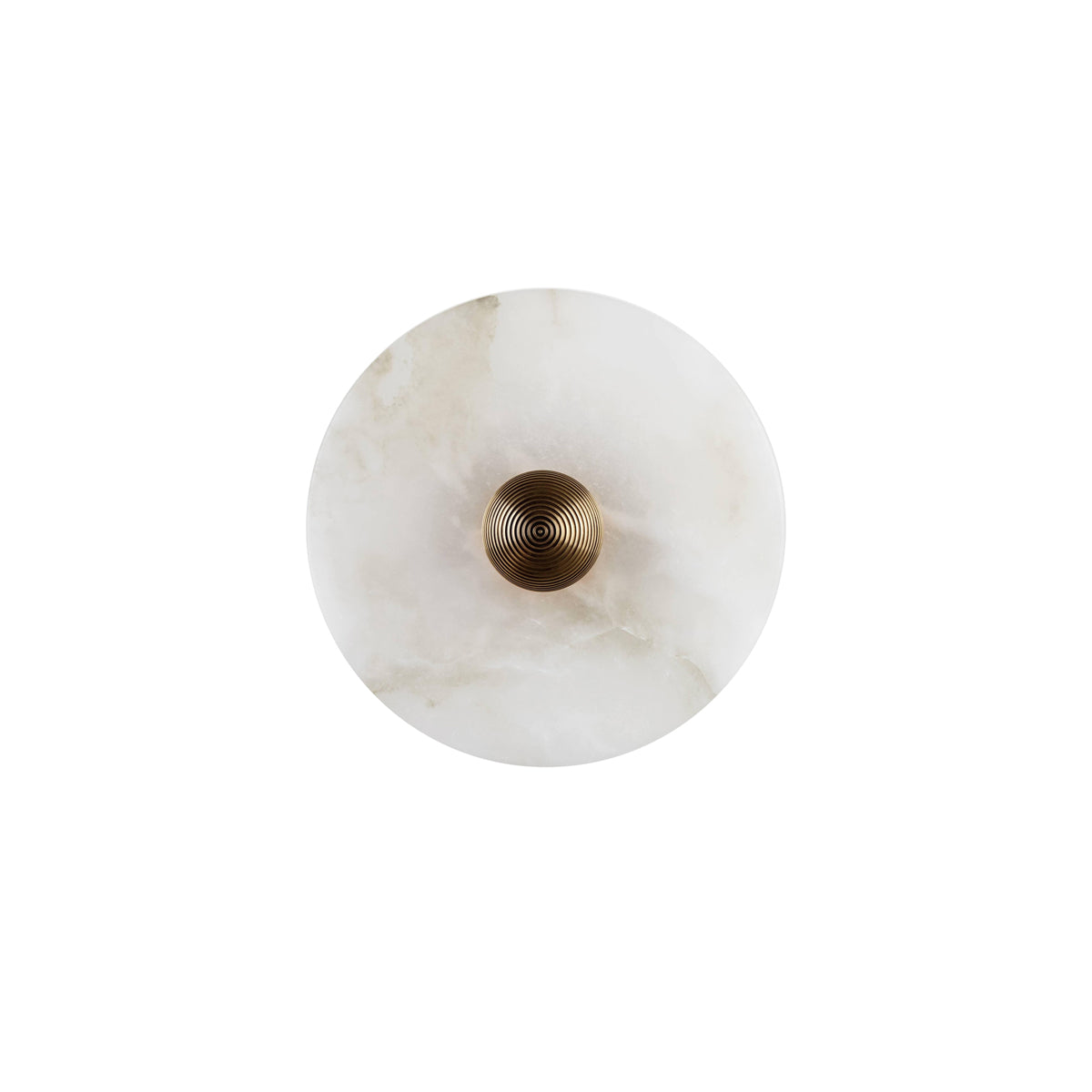 Round Wall Lamp Alabaster Fluted Brass - Neutralighting