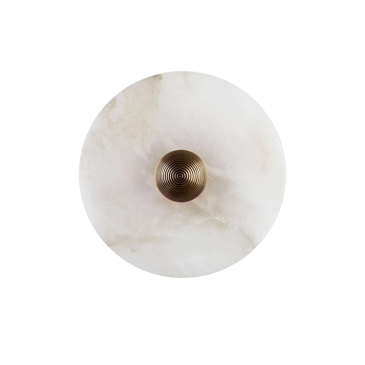 Round Wall Lamp Alabaster Fluted Brass - Neutralighting