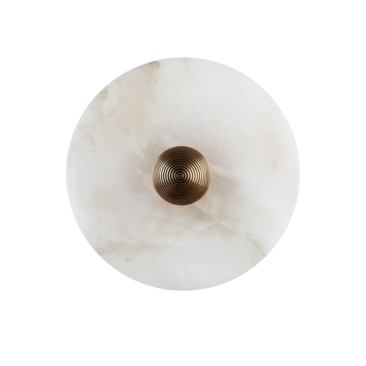 Round Wall Lamp Alabaster Fluted Brass - Neutralighting