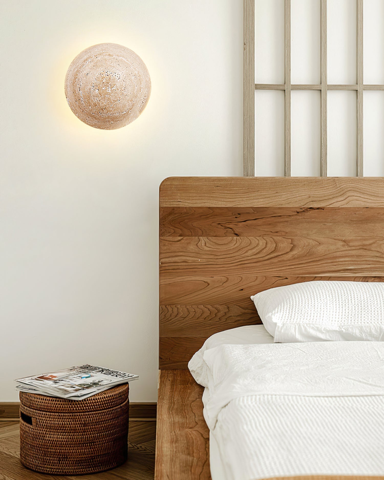 Ritta Round Travertine Wall Lamp - Neutralighting