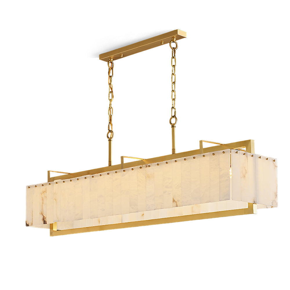 Ruben Chandelier Alabaster Rectangular Luxe - Neutralighting