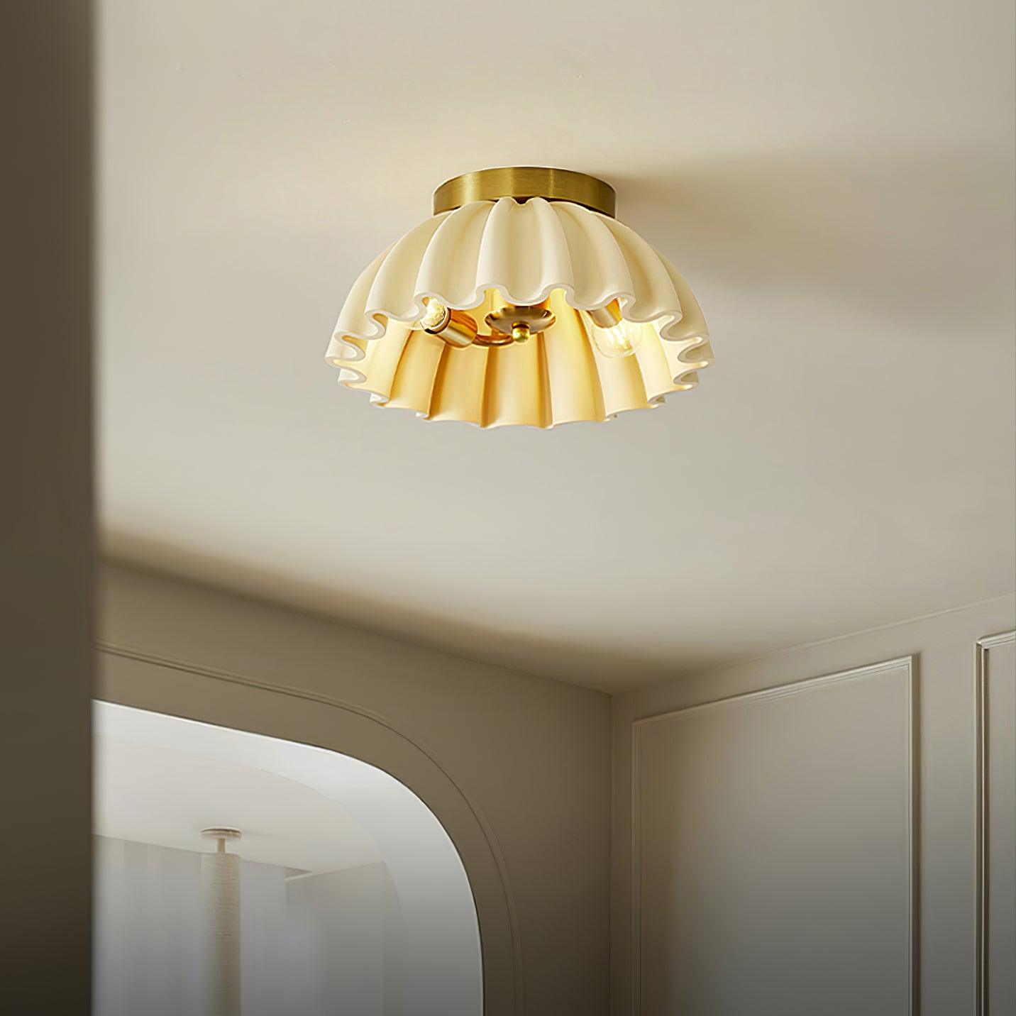 Ceiling Light HDPE Ruffle Canopy Metal Body Modern Minimalist - Neutralighting