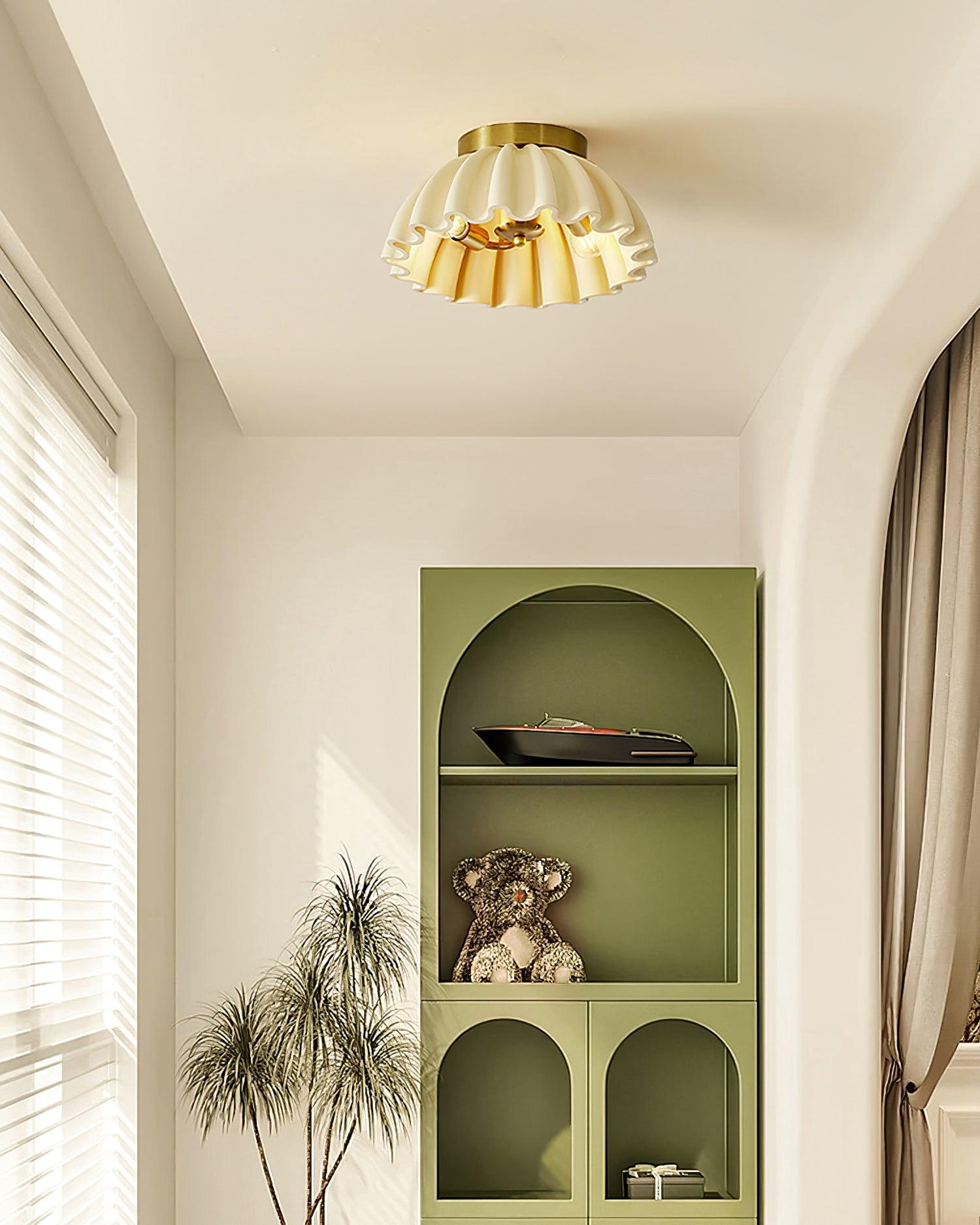 Ceiling Light HDPE Ruffle Canopy Metal Body Modern Minimalist - Neutralighting