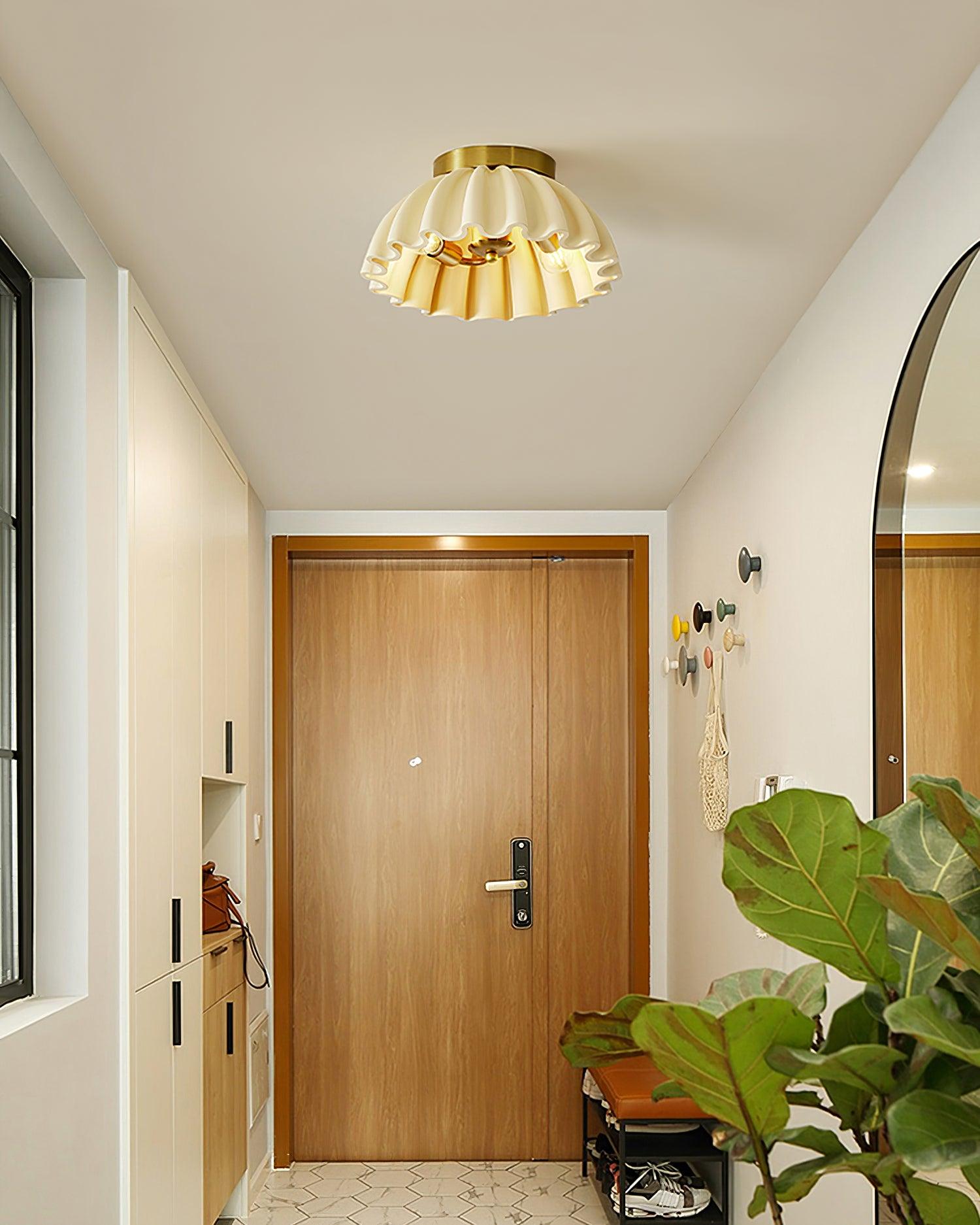 Ceiling Light HDPE Ruffle Canopy Metal Body Modern Minimalist - Neutralighting