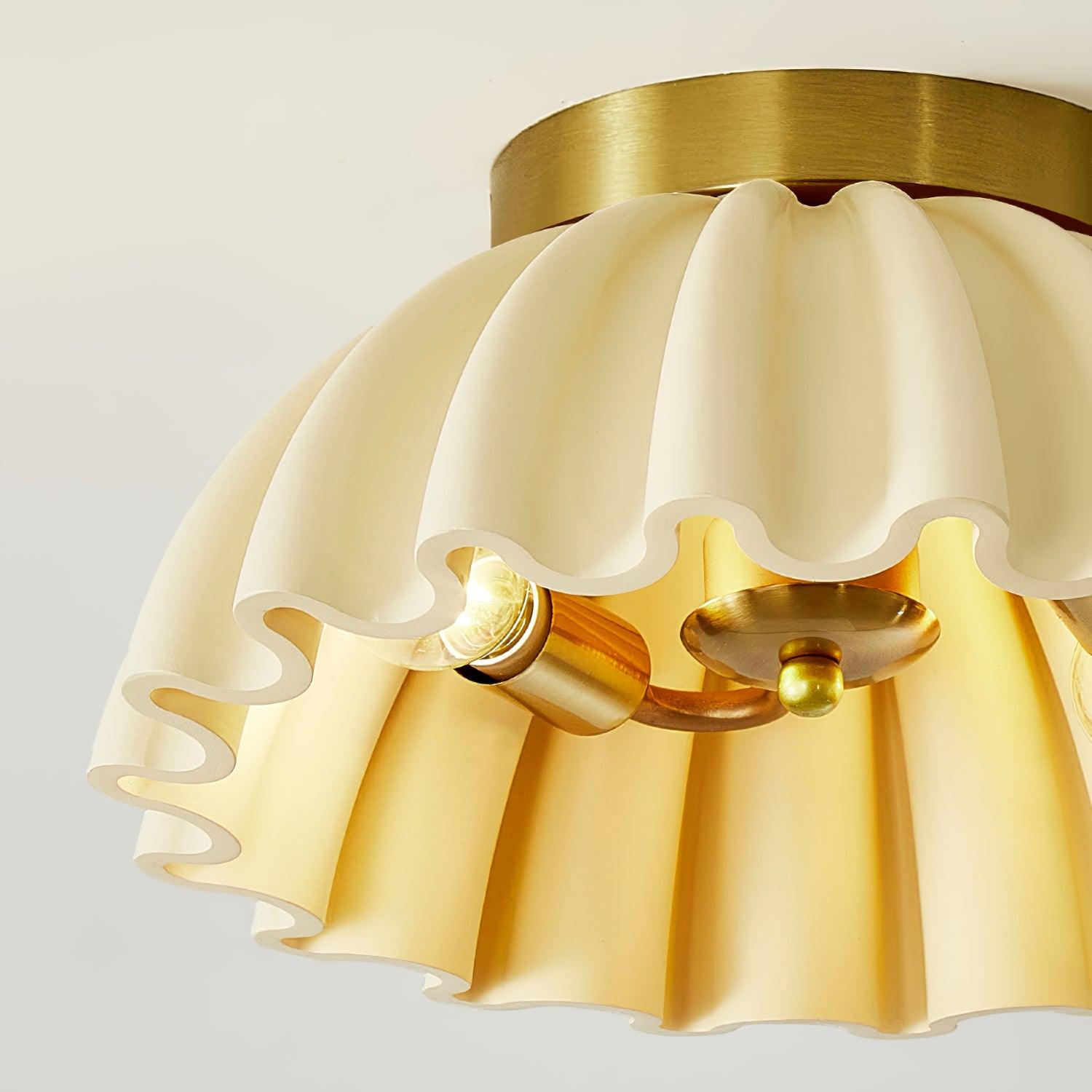 Ceiling Light HDPE Ruffle Canopy Metal Body Modern Minimalist - Neutralighting