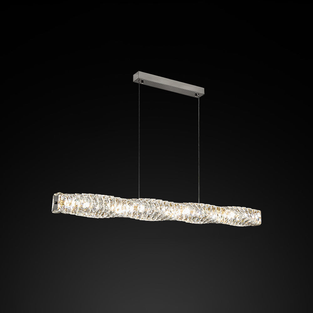 Kristy Crystal Sliver and Gold Pendant Light, Stainless Steel - Neutralighting