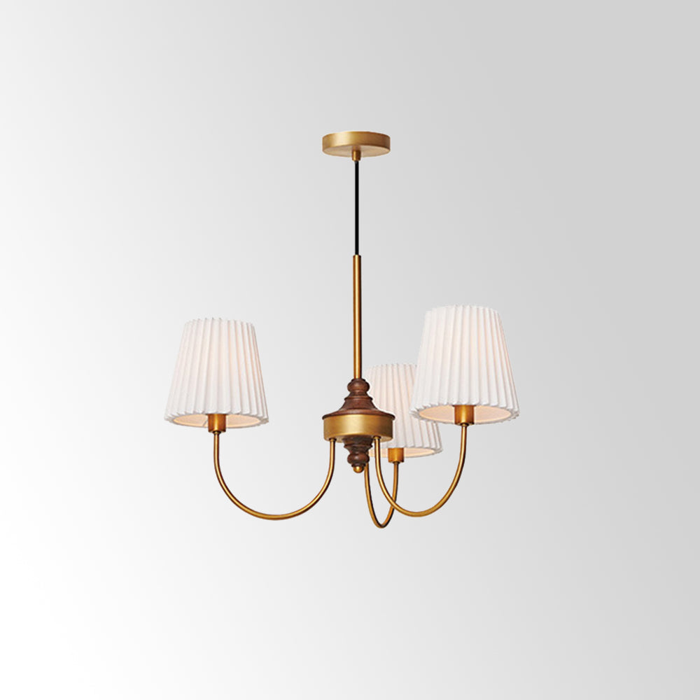 Silva Modern Retro Fabric Chandelier, White/Green - Neutralighting
