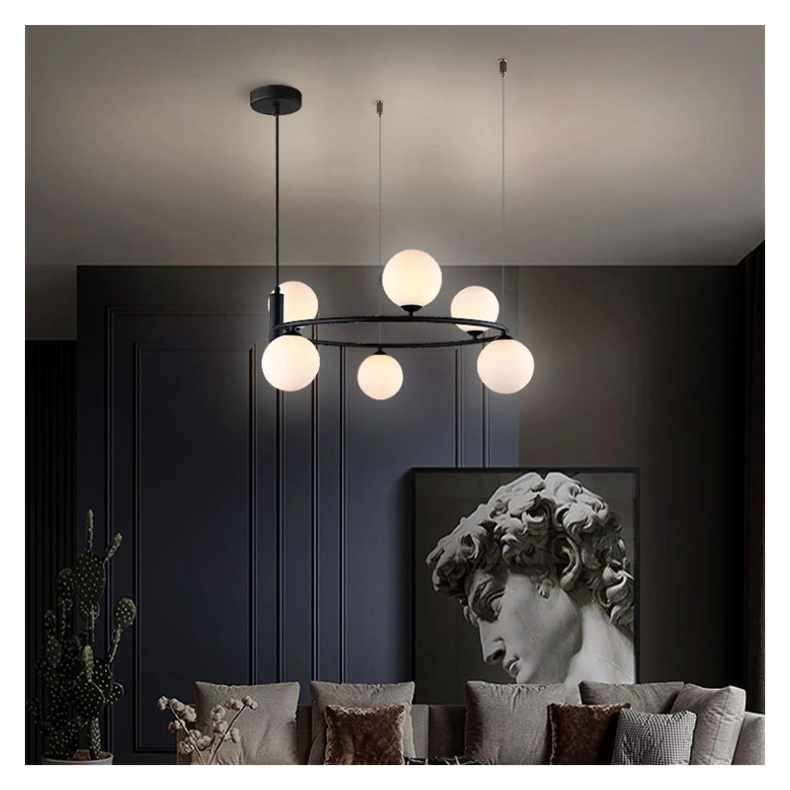 Valentina Nordic Ring Magic Bean Pendant Light Black/Gold Metal - Neutralighting