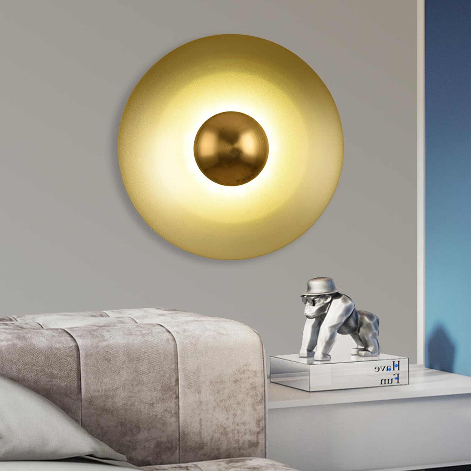 Valentina Minimalist Plate LED Indoor Wall Lamp Metal Hotel Bedroom - Neutralighting
