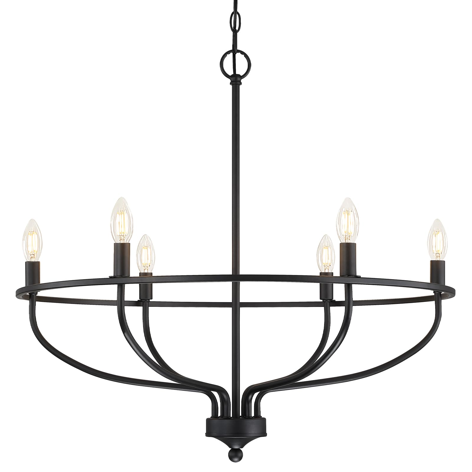 Silva Industrial Metal Candle Chandelier Black/Champagne Living Room/Bedroom - Neutralighting